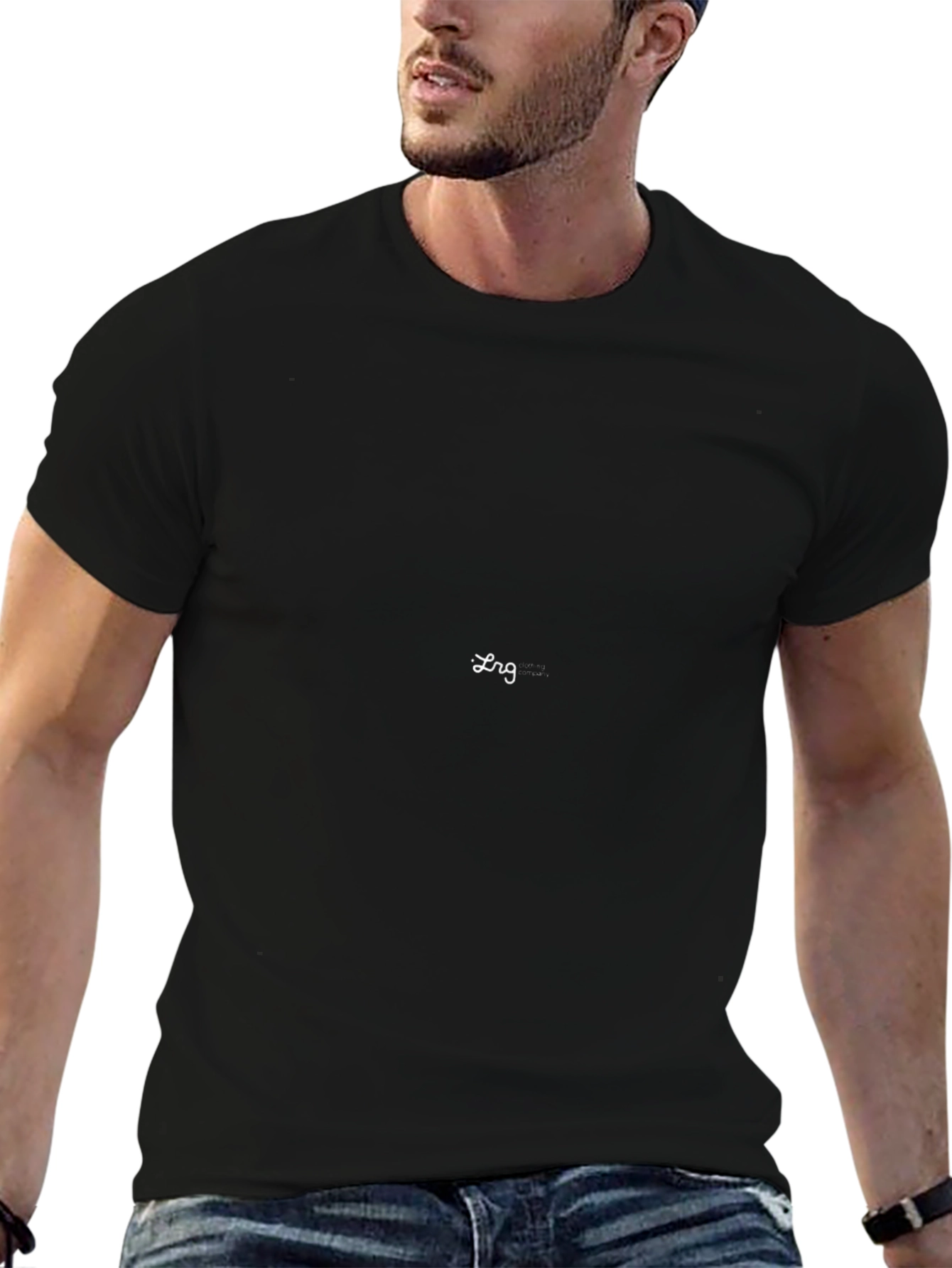 Mens Black Crew Neck Short Sleeve Tee