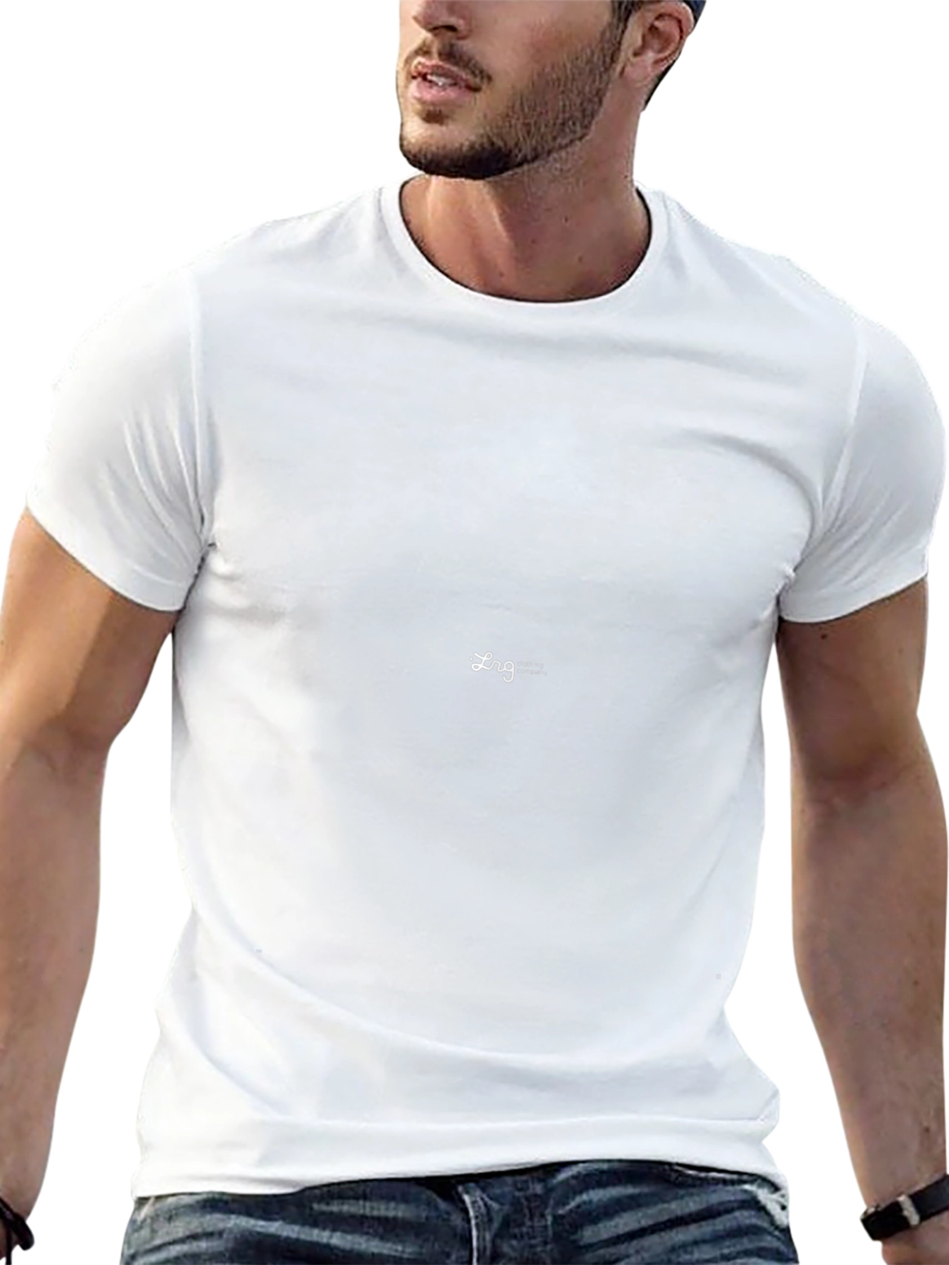 Mens Black Crew Neck Short Sleeve Tee