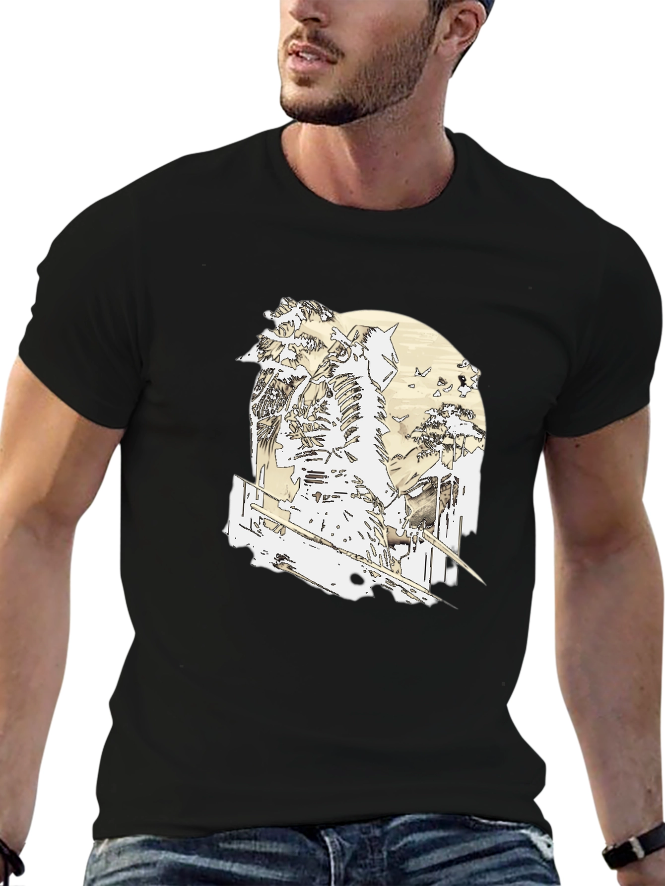 Samurai Warrior Graphic Black T-Shirt