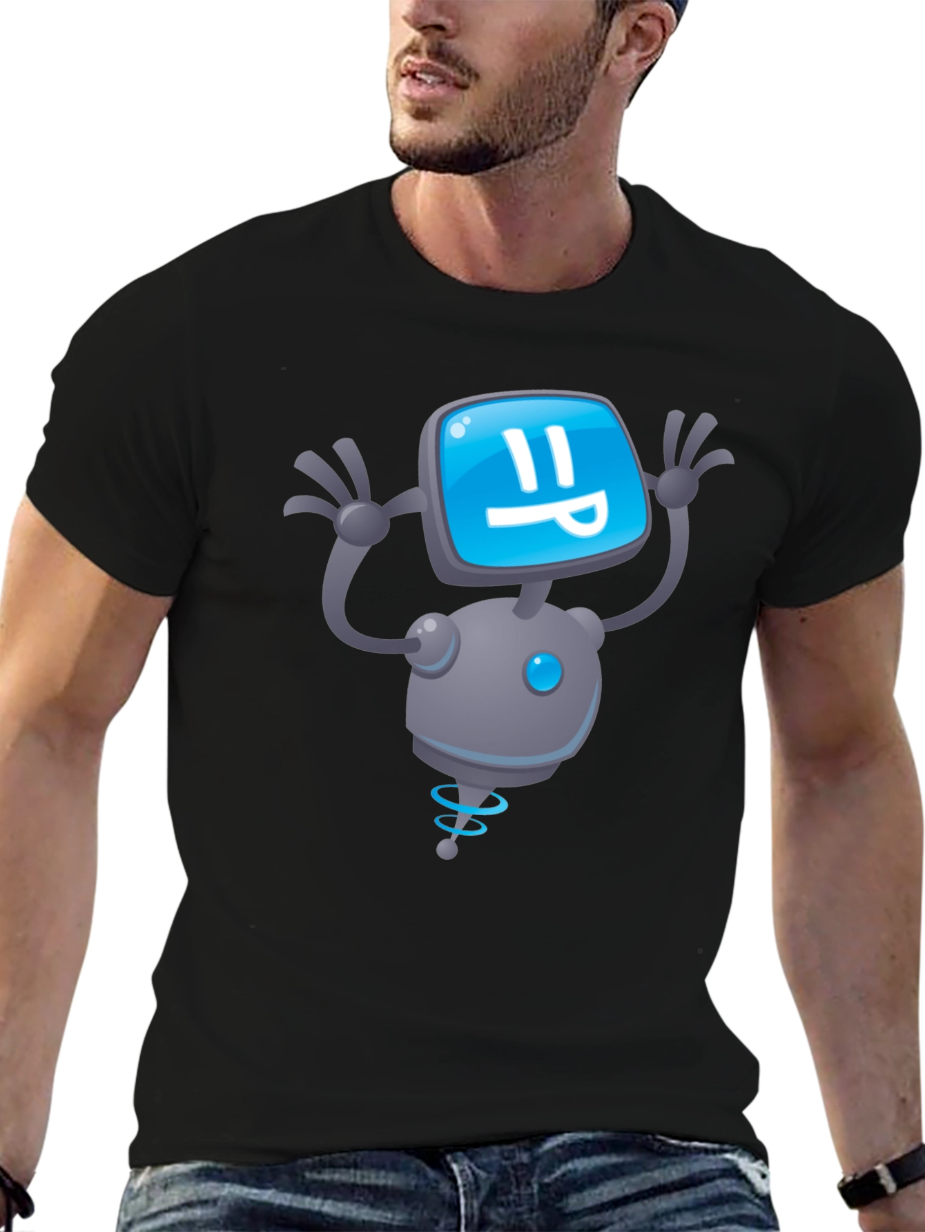 Robot Graphic Black T-Shirt