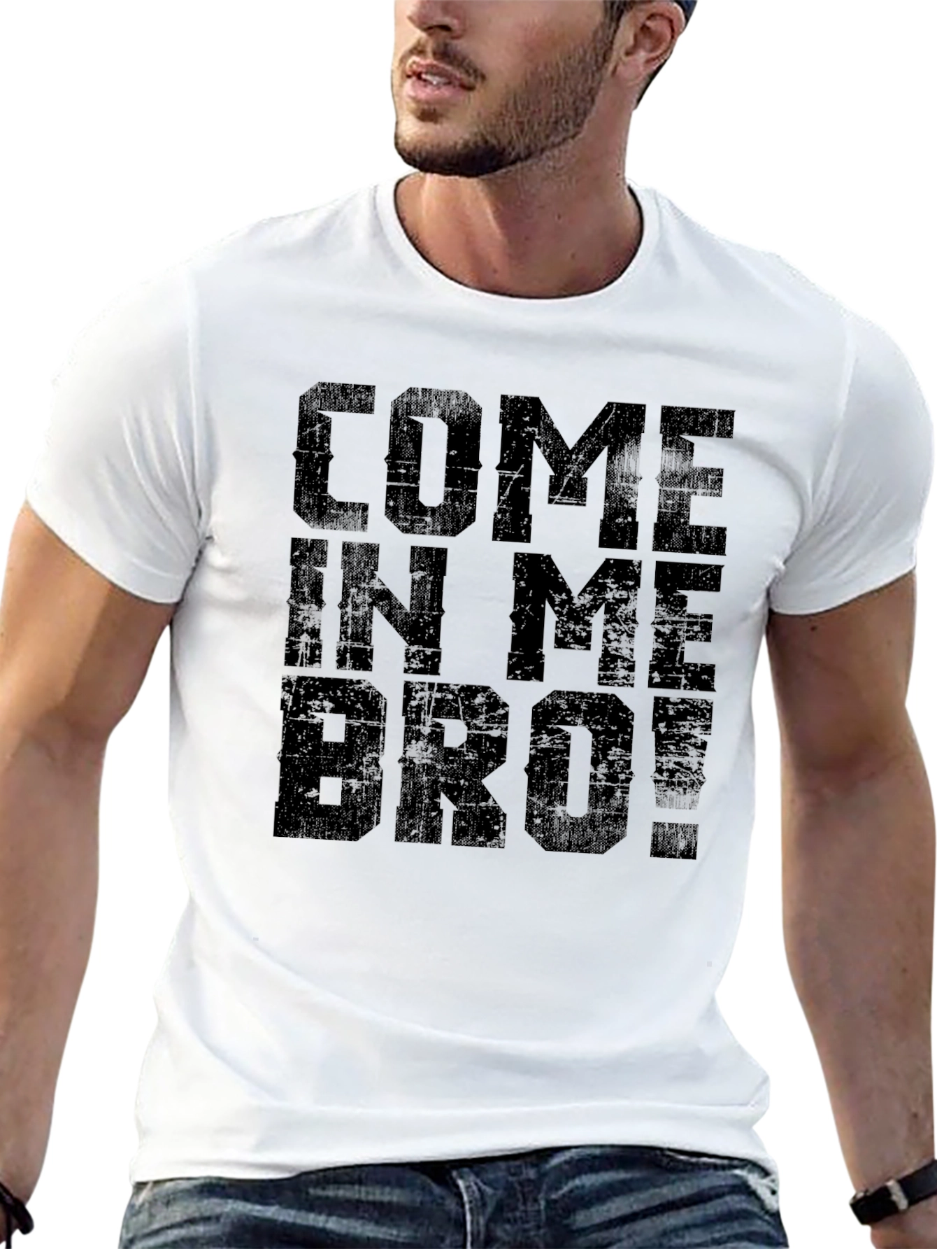 Come In Me Bro! Black T-Shirt Graphic Tee