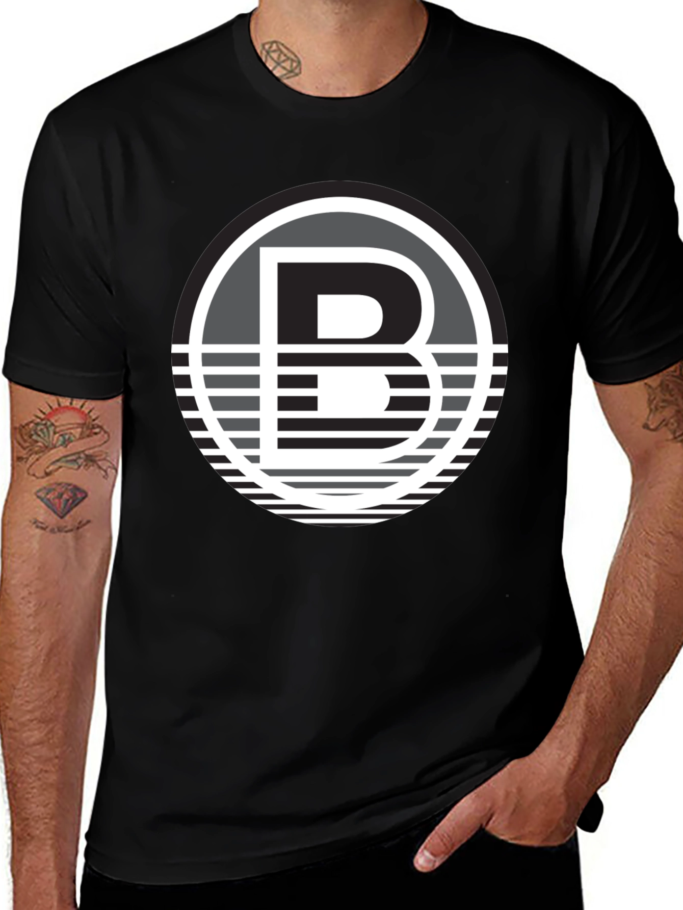 Black T-Shirt with Bold B Logo