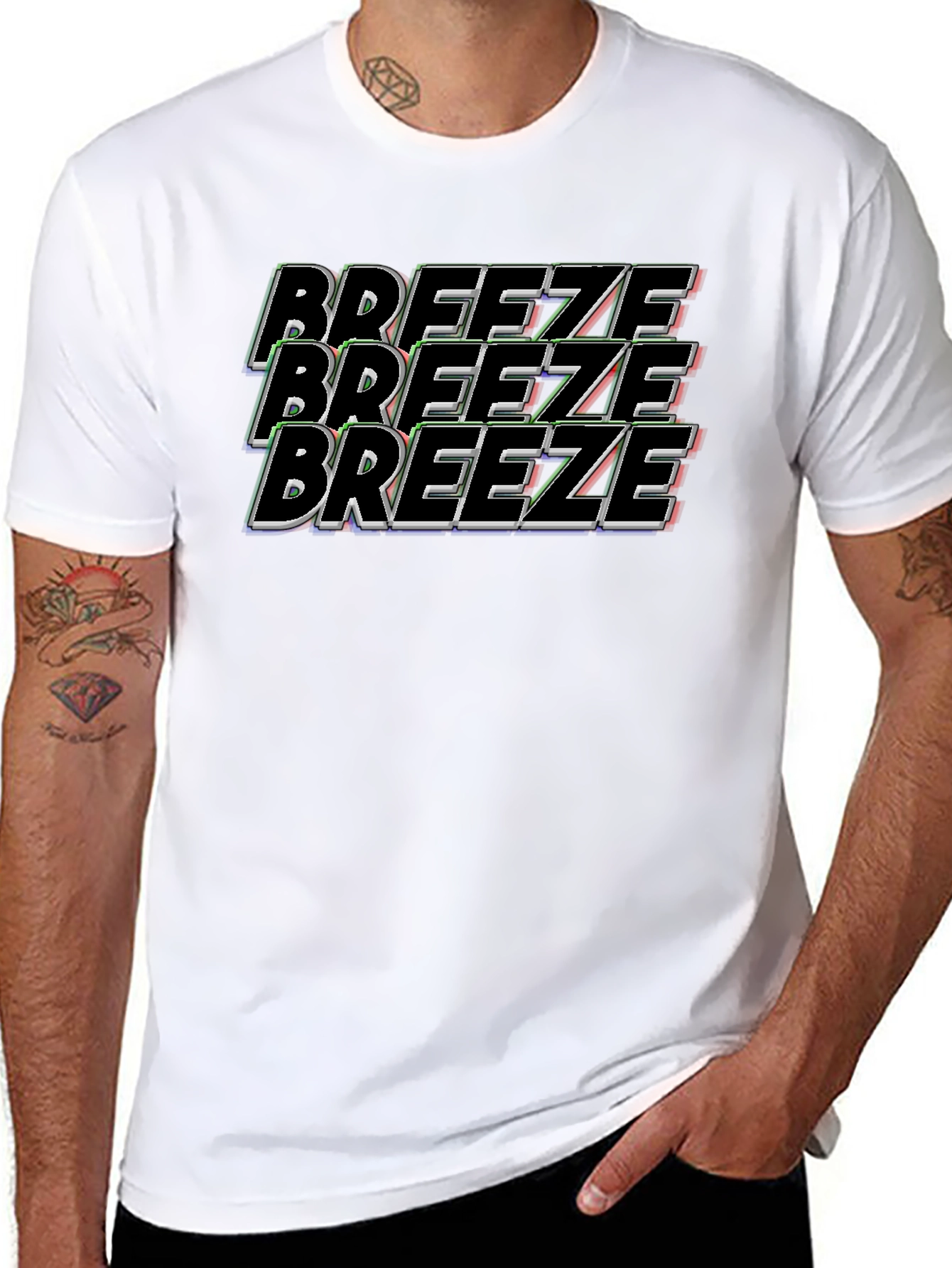 Breeze Graphic Tee - Black Cotton T-Shirt