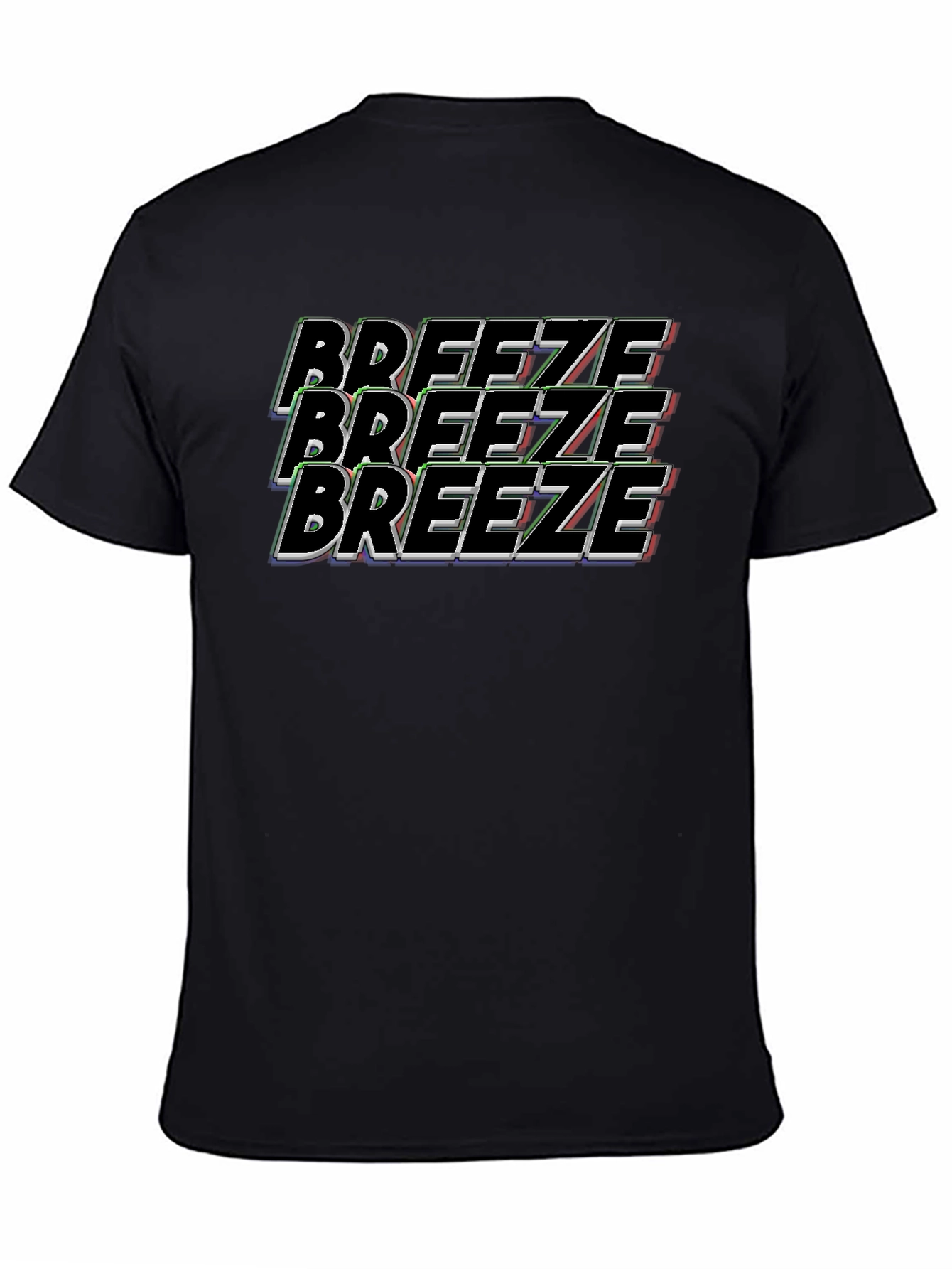 Breeze Graphic Tee - Black Cotton T-Shirt