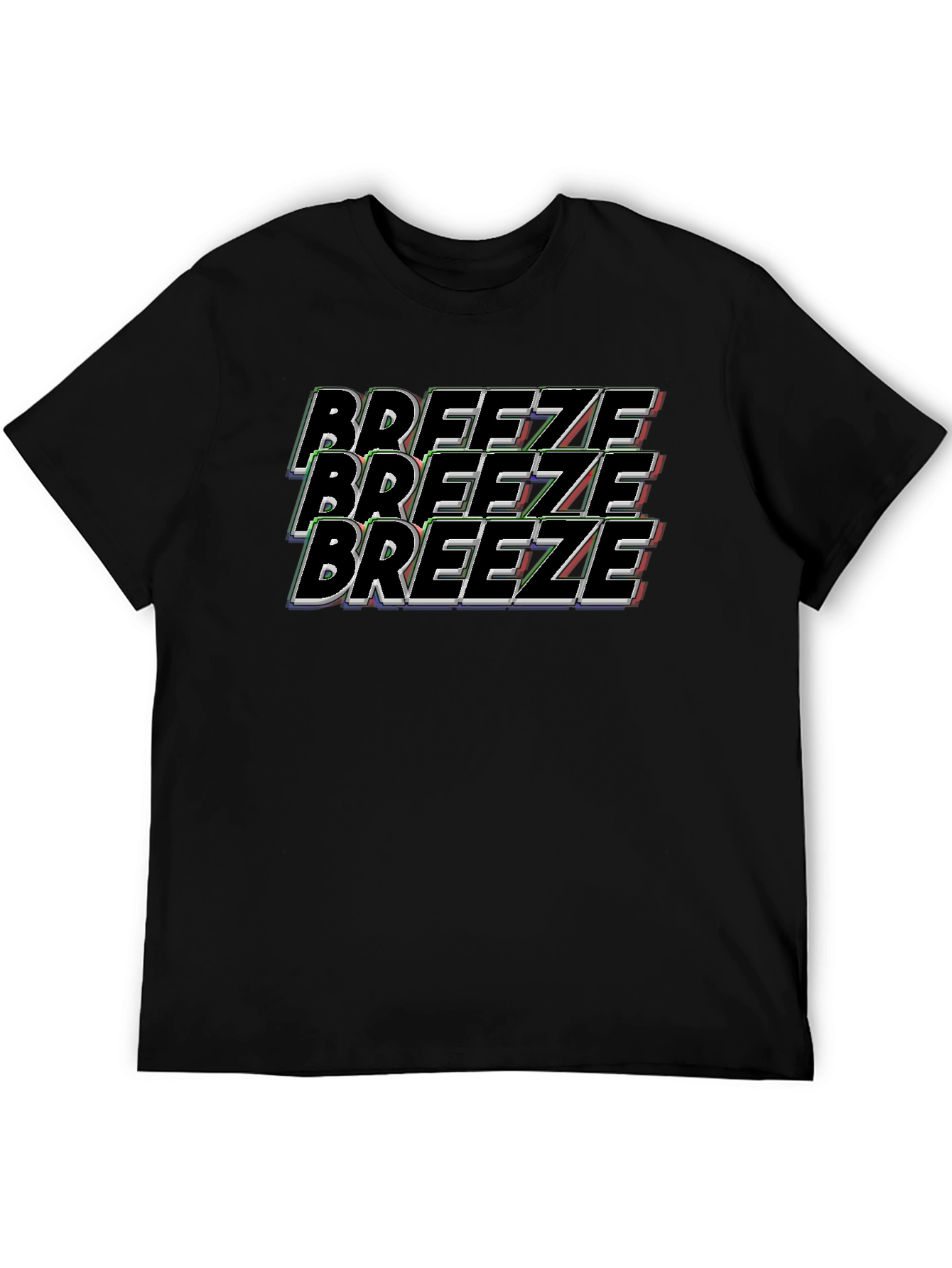 Breeze Graphic Tee - Black Cotton T-Shirt