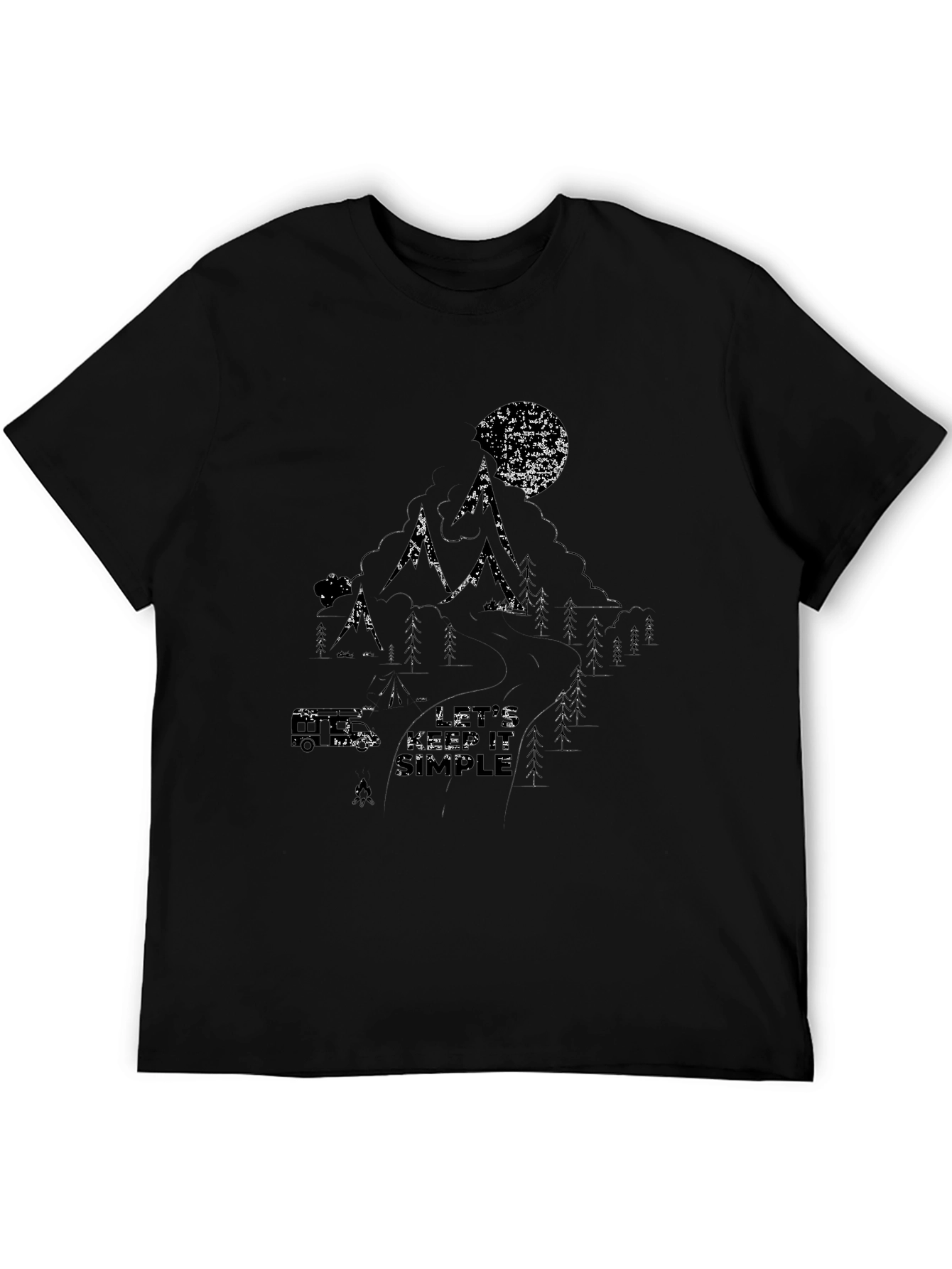 Nature Graphic Black T-Shirt - Lets Keep it Simple