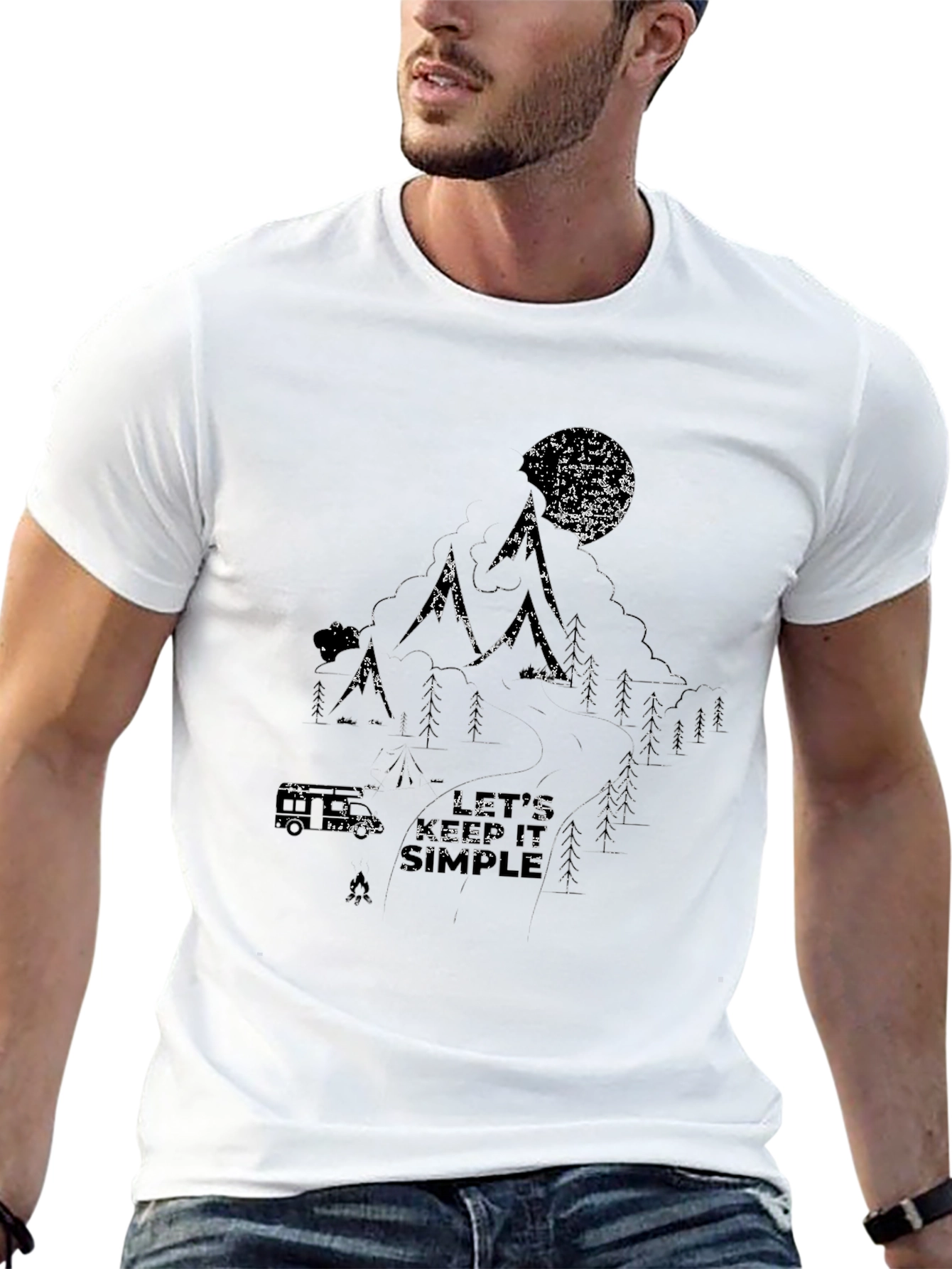 Nature Graphic Black T-Shirt - Lets Keep it Simple