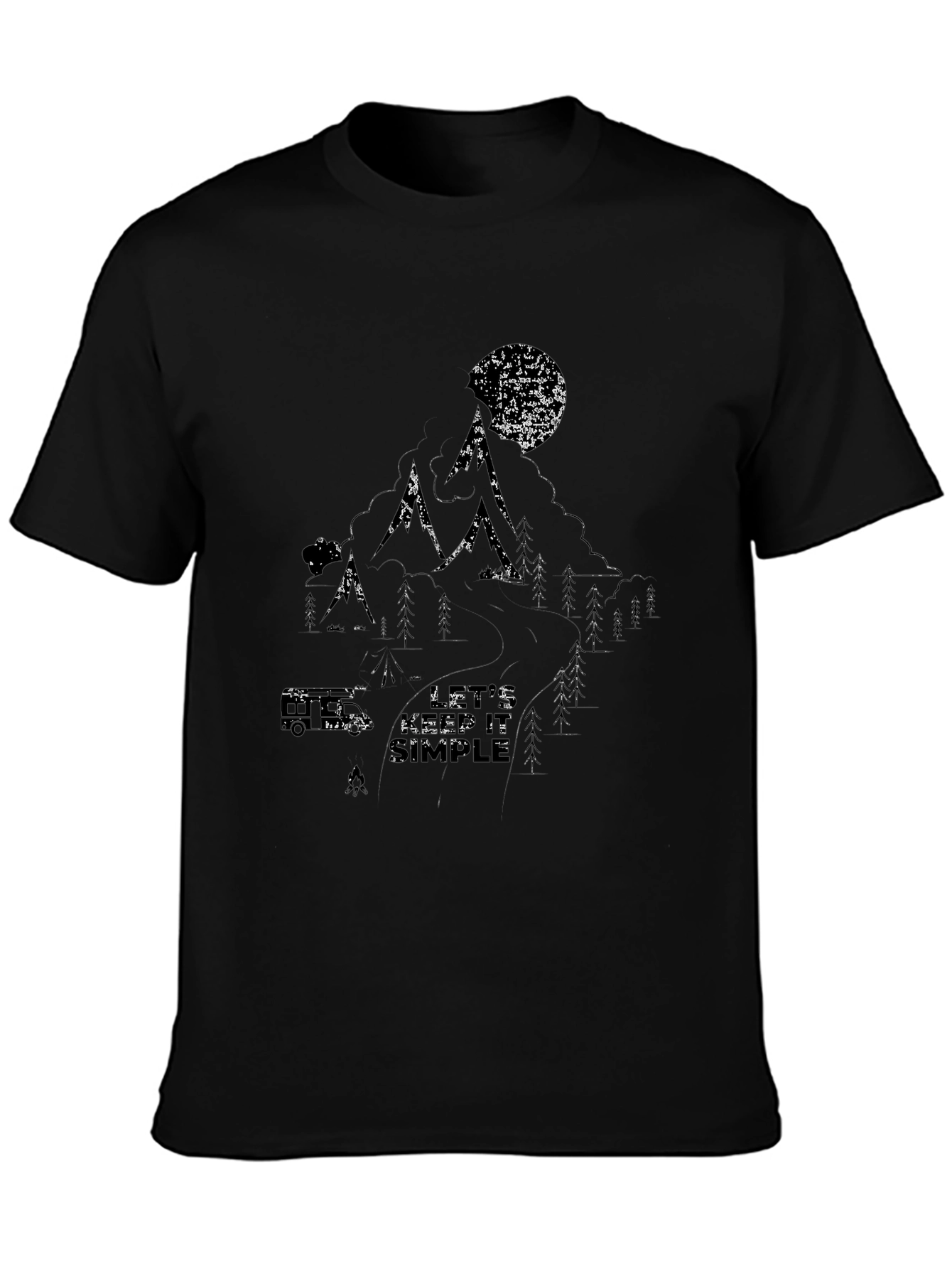 Nature Graphic Black T-Shirt - Lets Keep it Simple