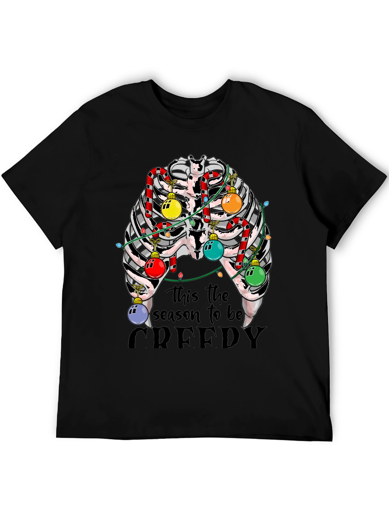 Creepy Season Rib Cage Christmas T-Shirt