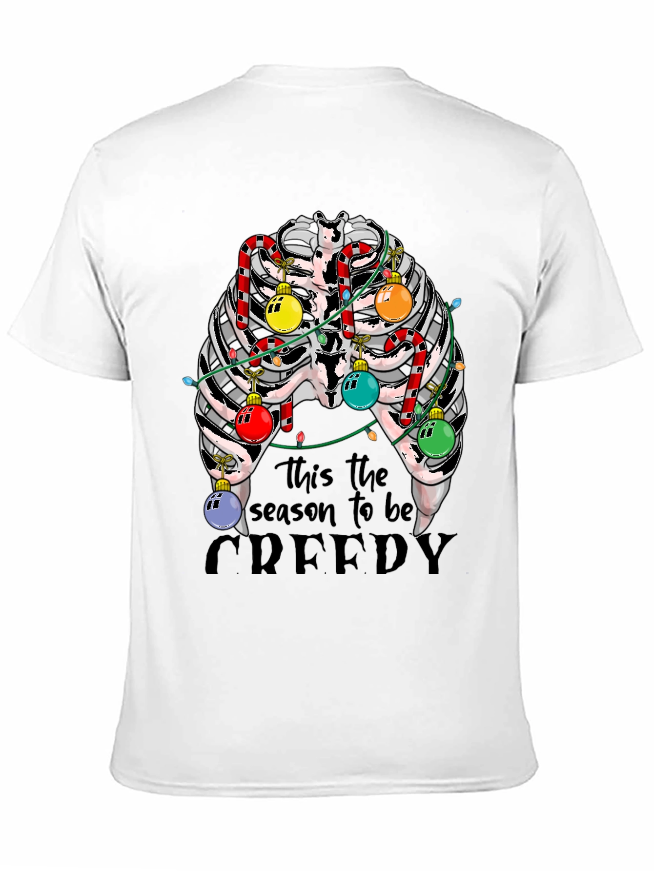Creepy Season Rib Cage Christmas T-Shirt