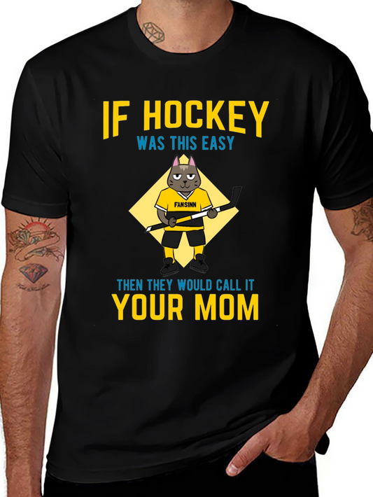 Funny Hockey Mom T-Shirt - Cat Graphic Tee