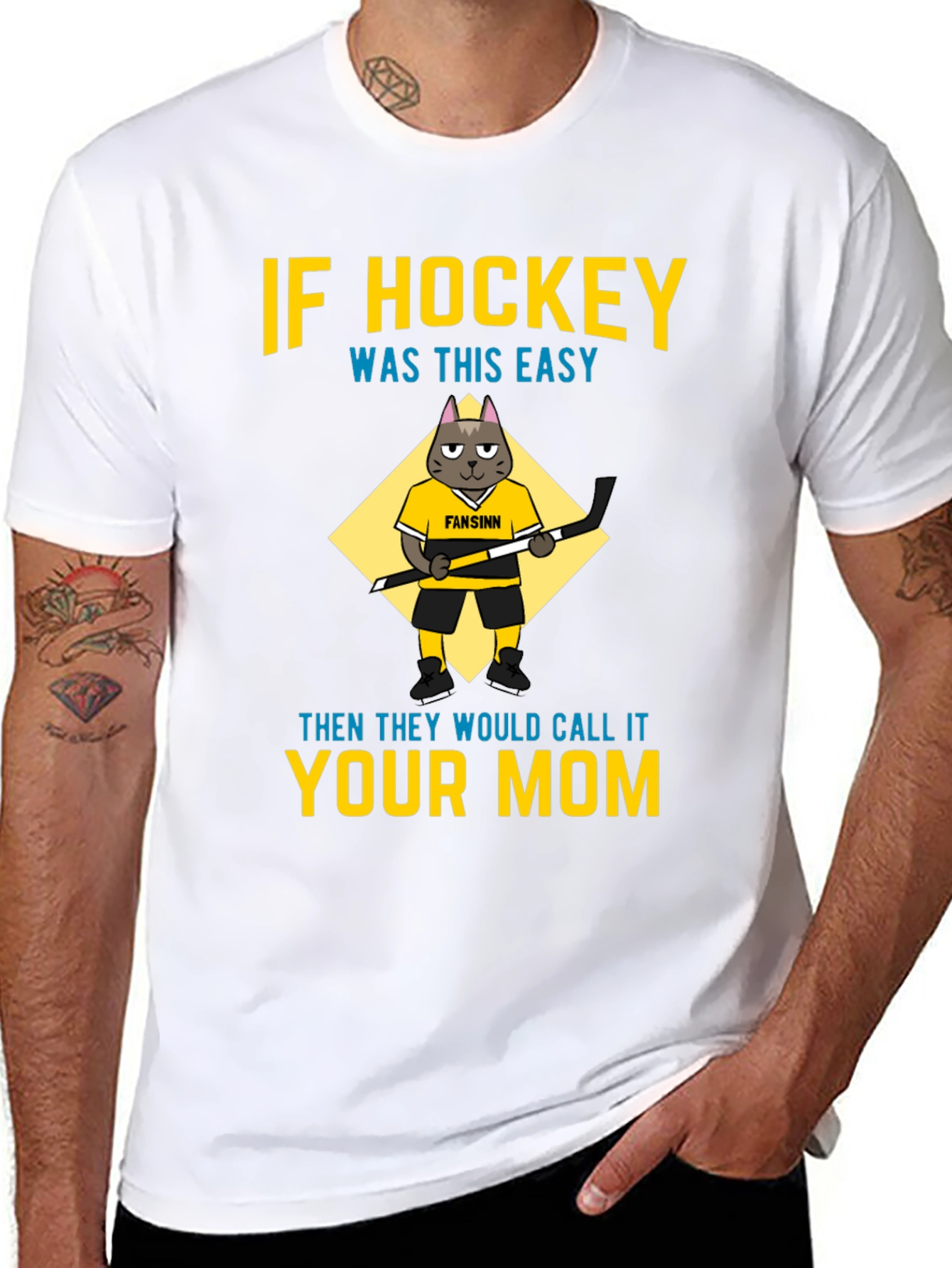 Funny Hockey Mom T-Shirt - Cat Graphic Tee