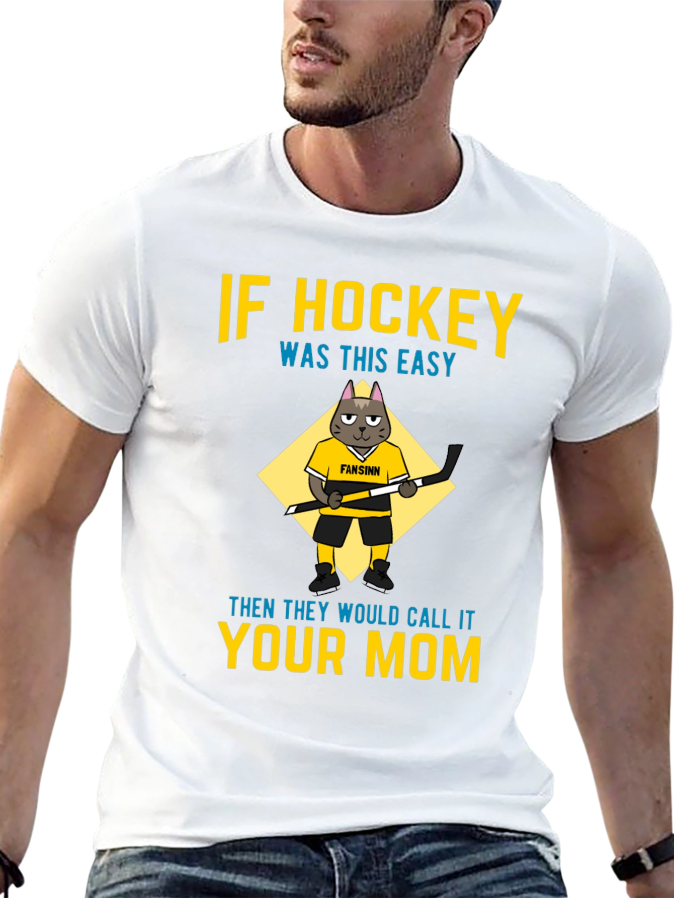 Funny Hockey Mom T-Shirt - Cat Graphic Tee