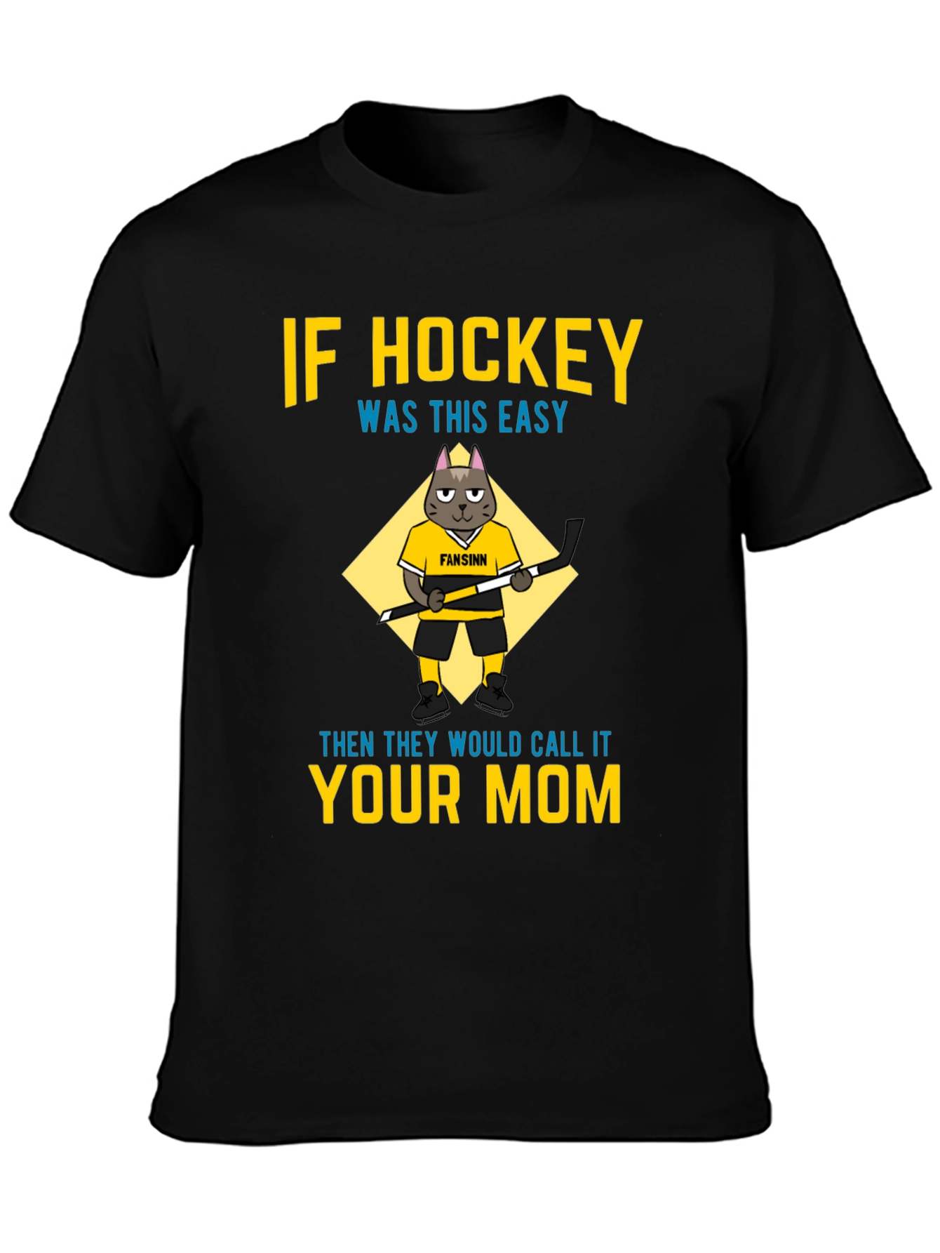 Funny Hockey Mom T-Shirt - Cat Graphic Tee