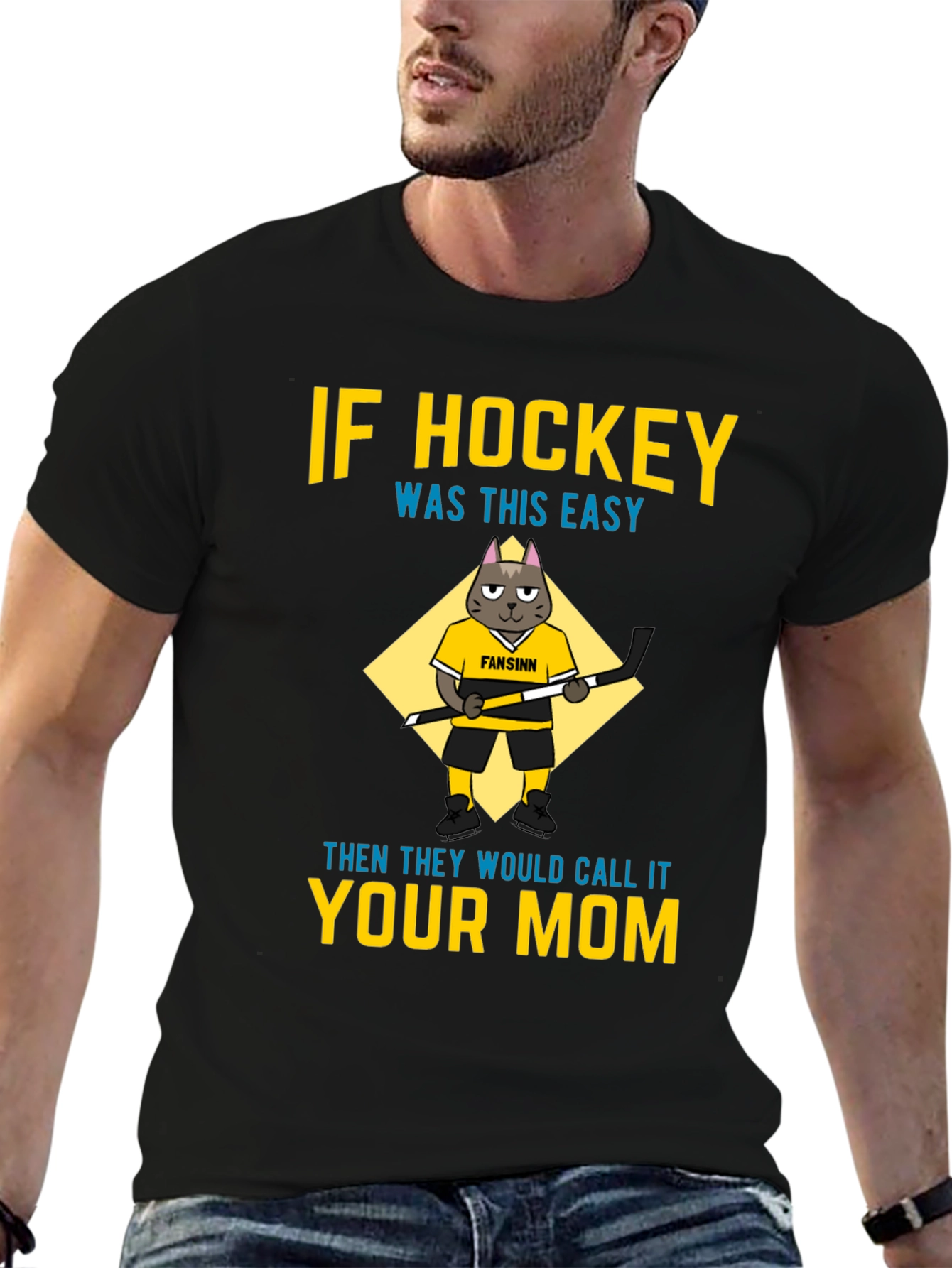 Funny Hockey Mom T-Shirt - Cat Graphic Tee