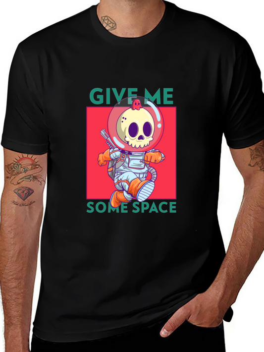 Funny Space Skull Graphic T-Shirt