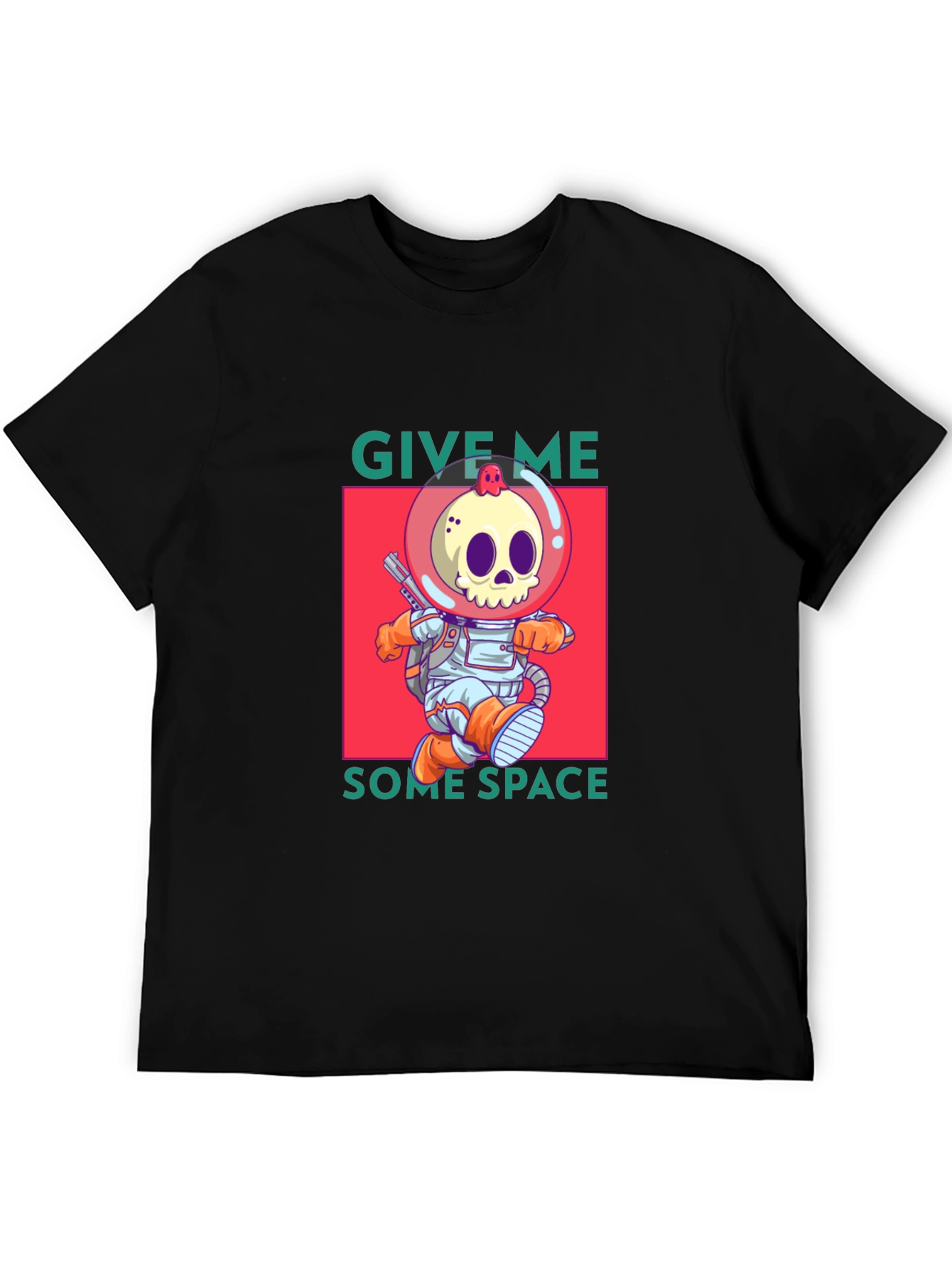 Funny Space Skull Graphic T-Shirt
