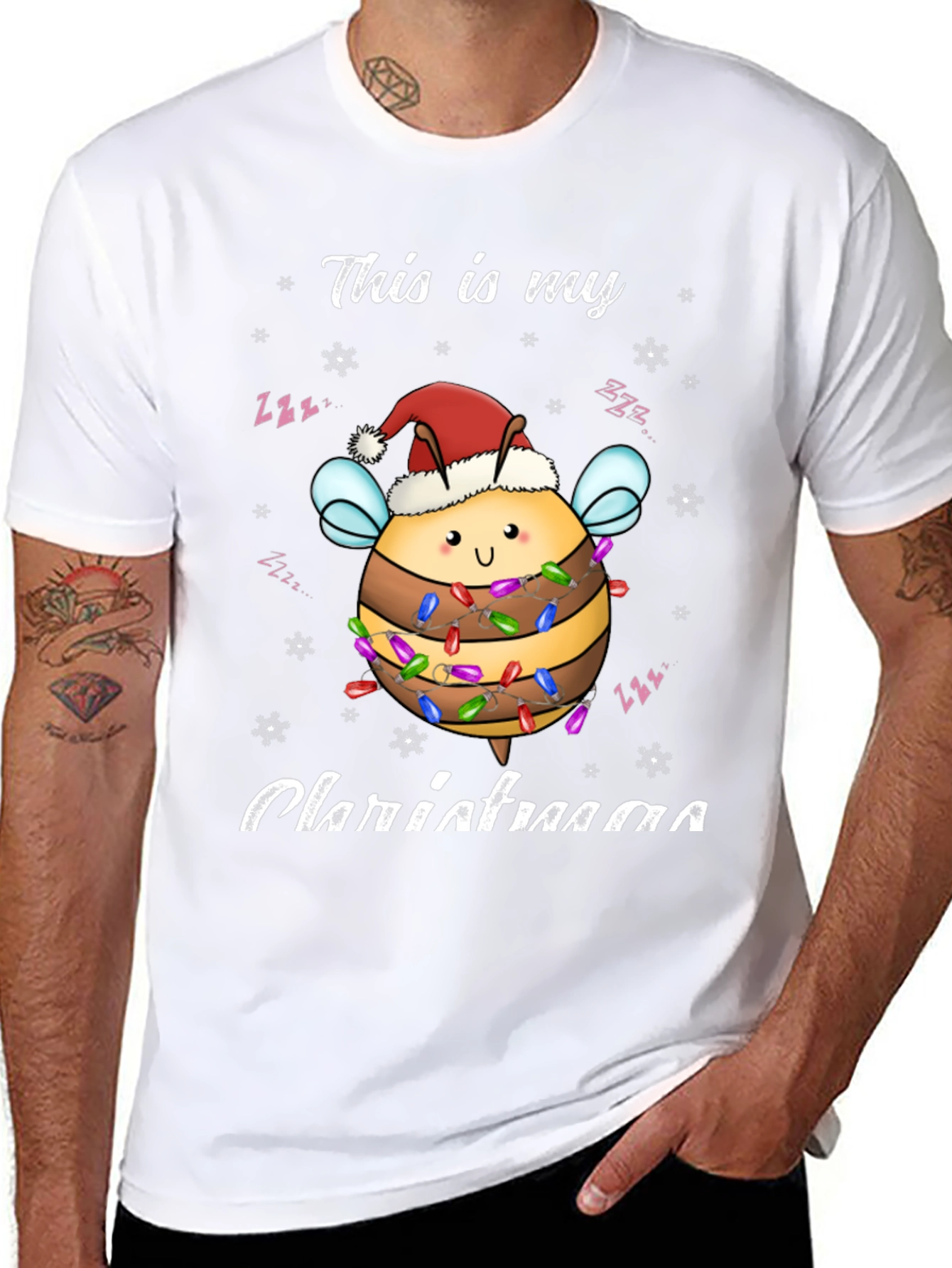 Christmas Bee T-Shirt Festive Holiday Style
