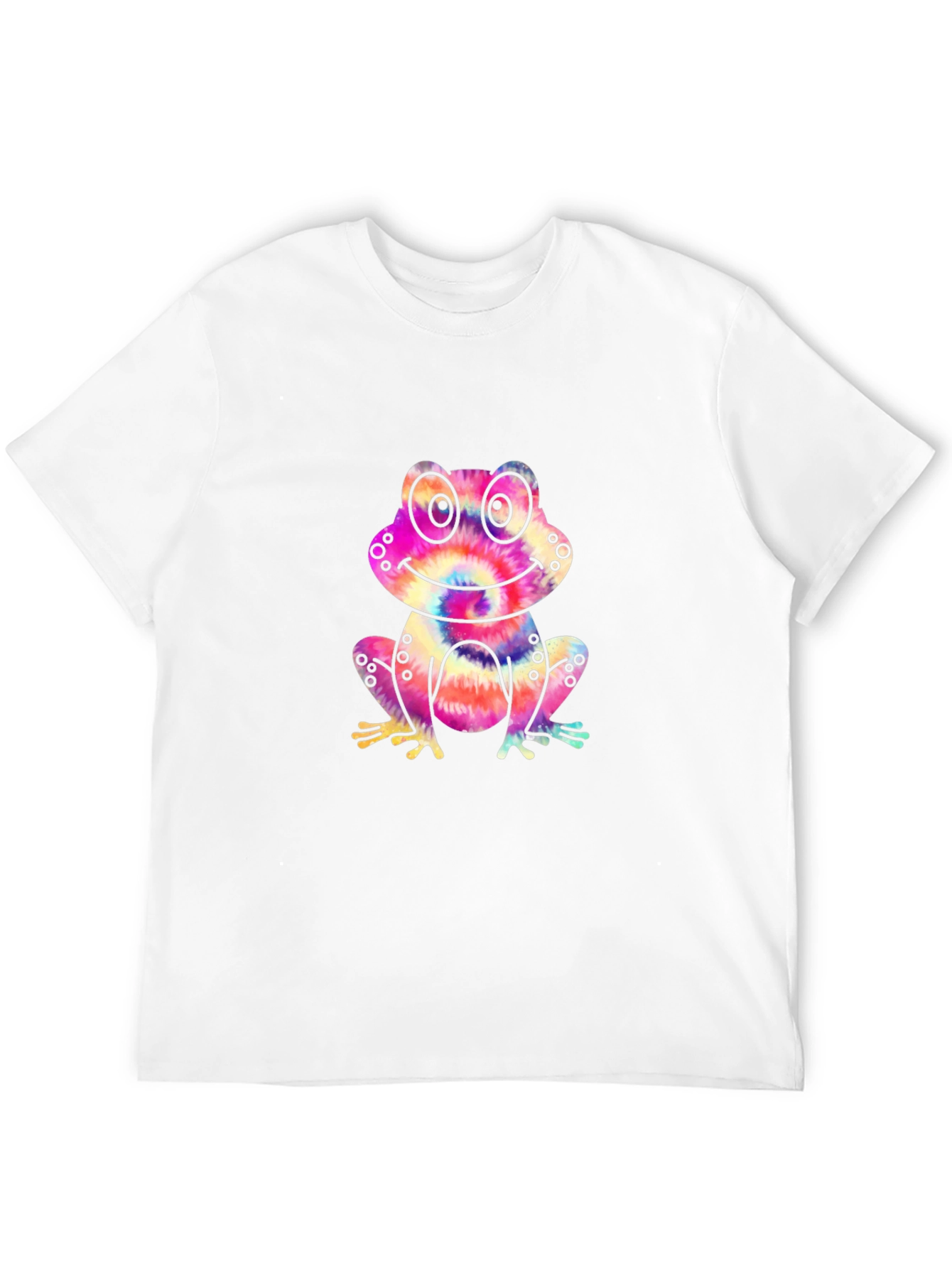 Tie-Dye Frog Graphic Black T-Shirt
