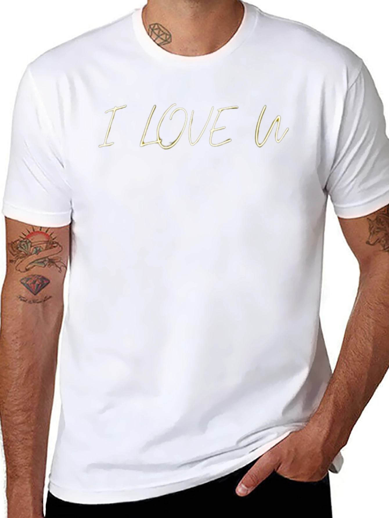 I Love U Black T-Shirt - Stylish Casual Wear