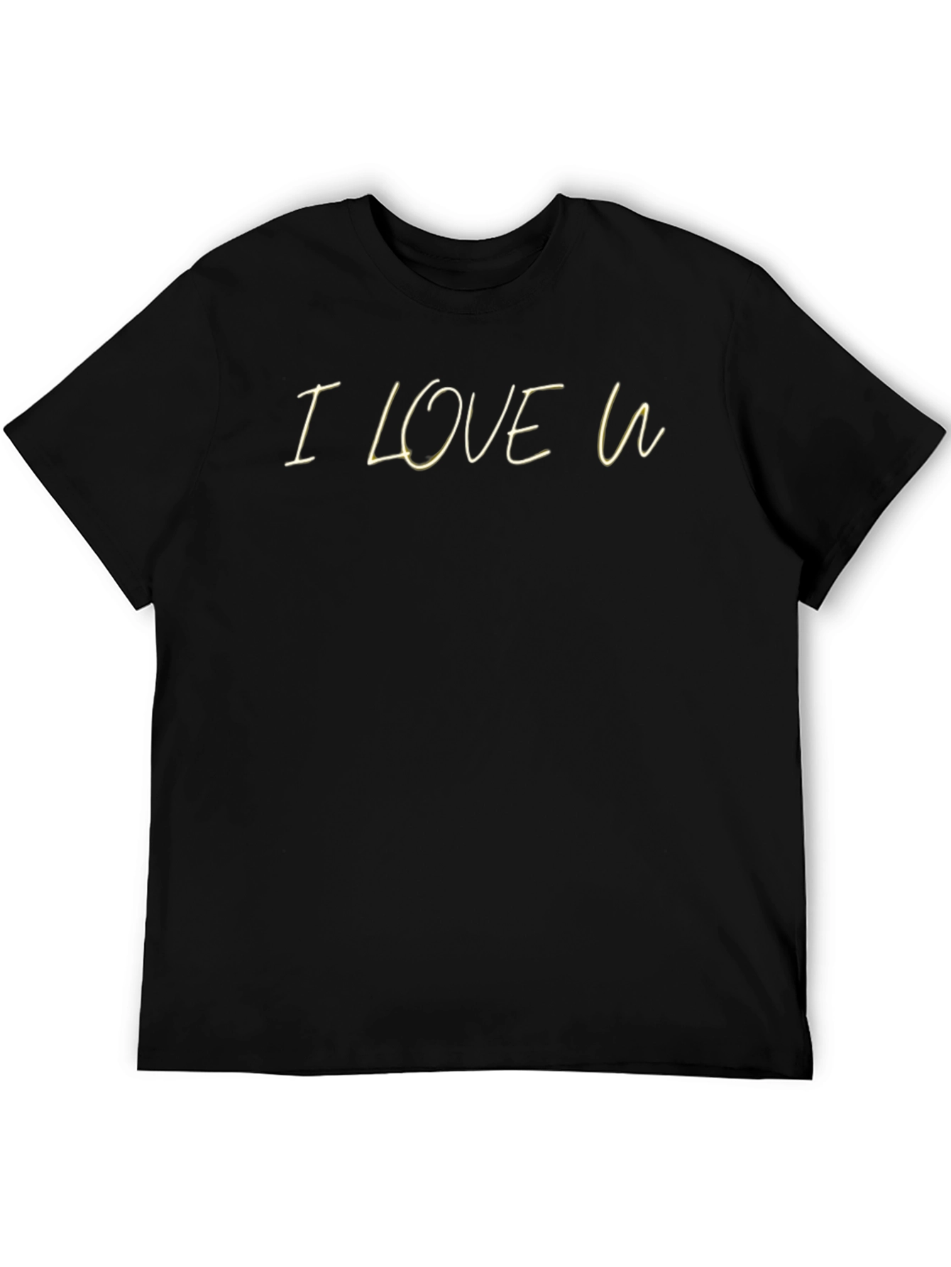 I Love U Black T-Shirt - Stylish Casual Wear