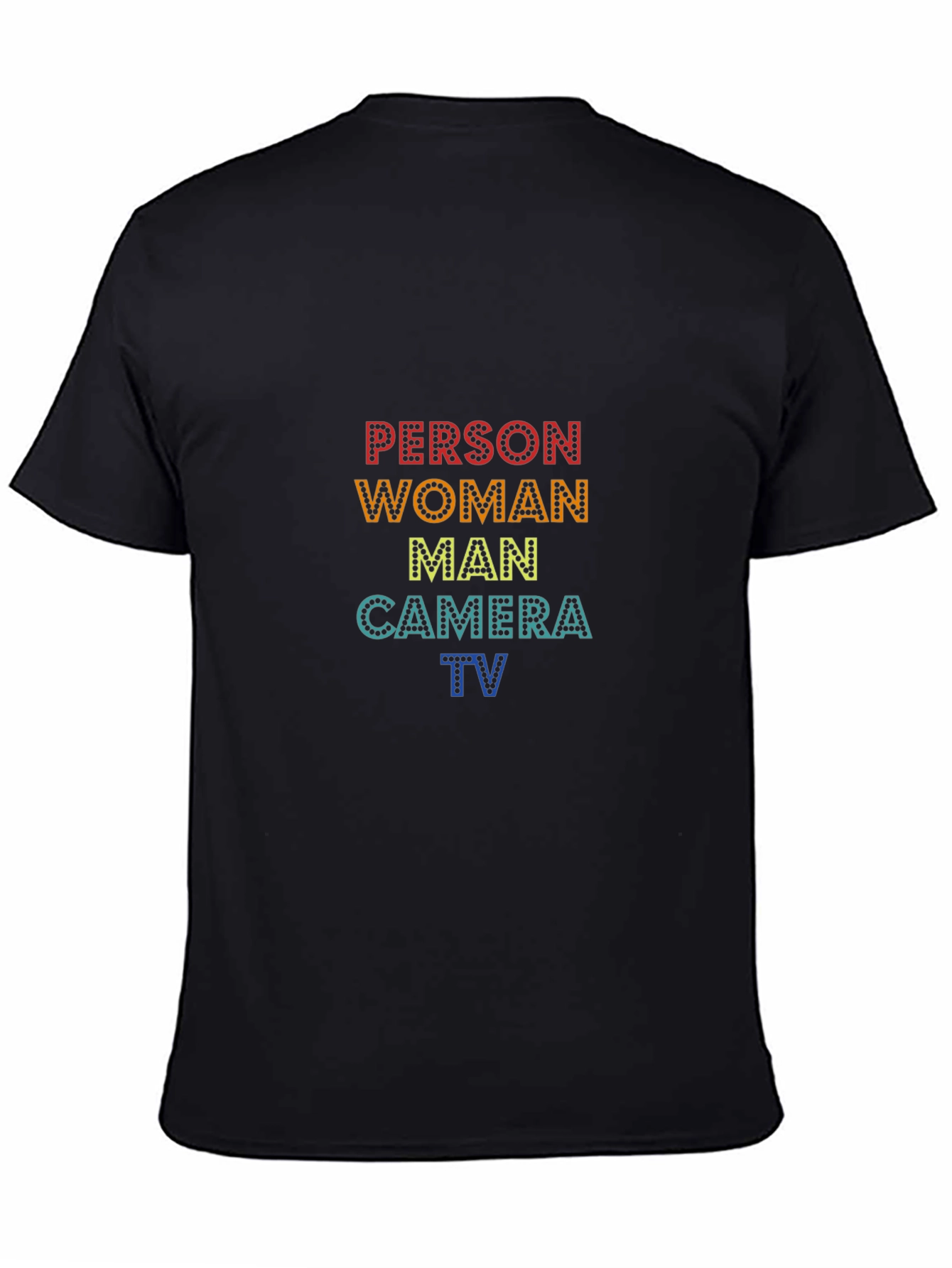 Person Woman Man Camera TV Black T-Shirt