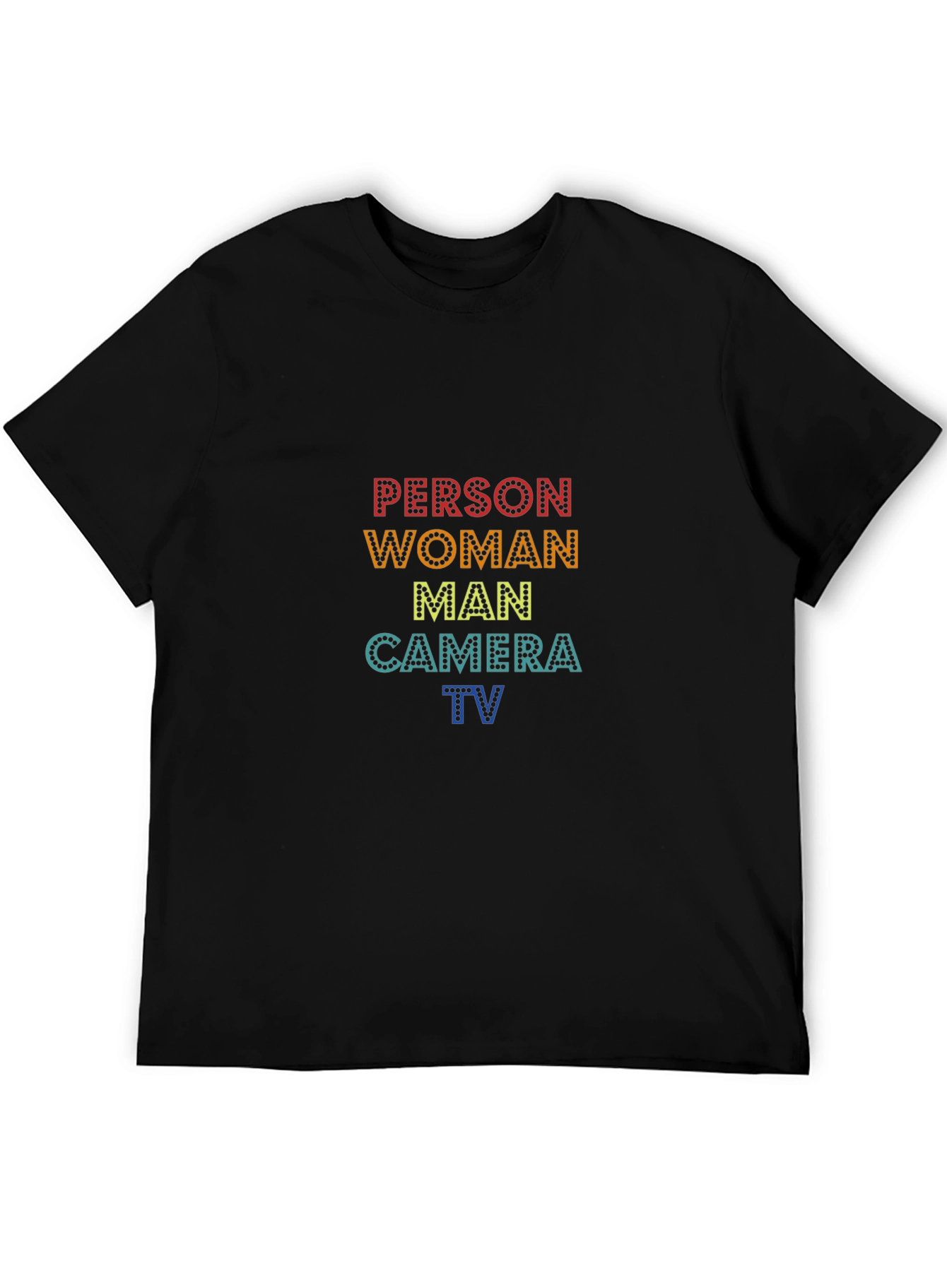 Person Woman Man Camera TV Black T-Shirt