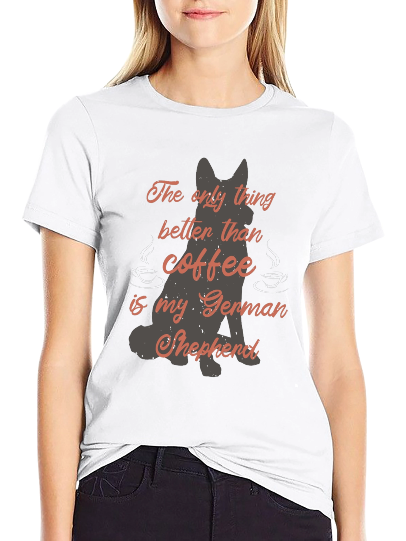 Coffee & German Shepherd Graphic T-Shirt