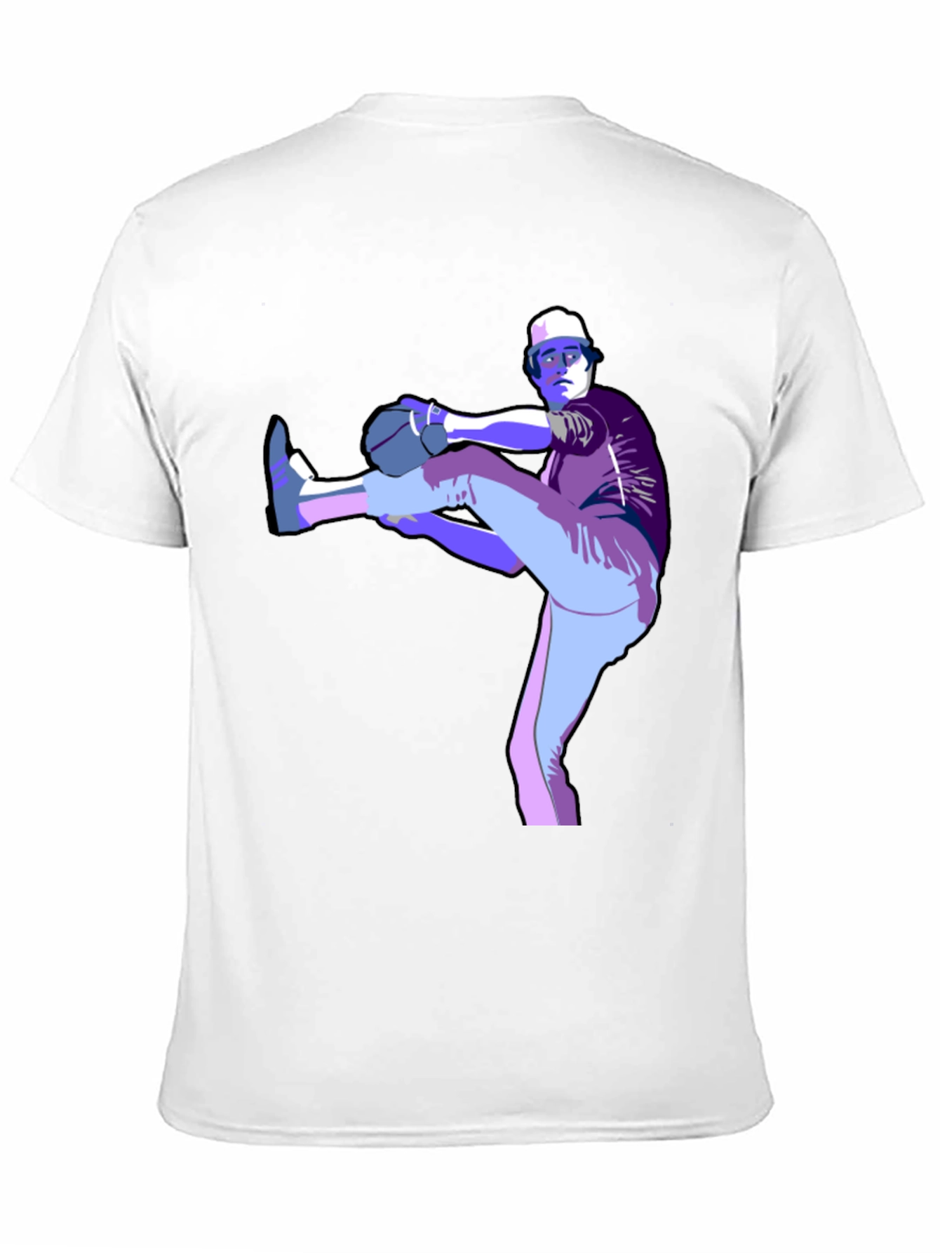 Baseball Pitcher Graphic T-Shirt - Black