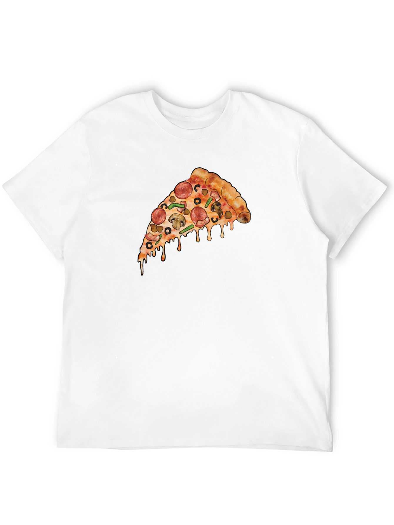 Pizza Slice Graphic T-Shirt - Casual Black Tee