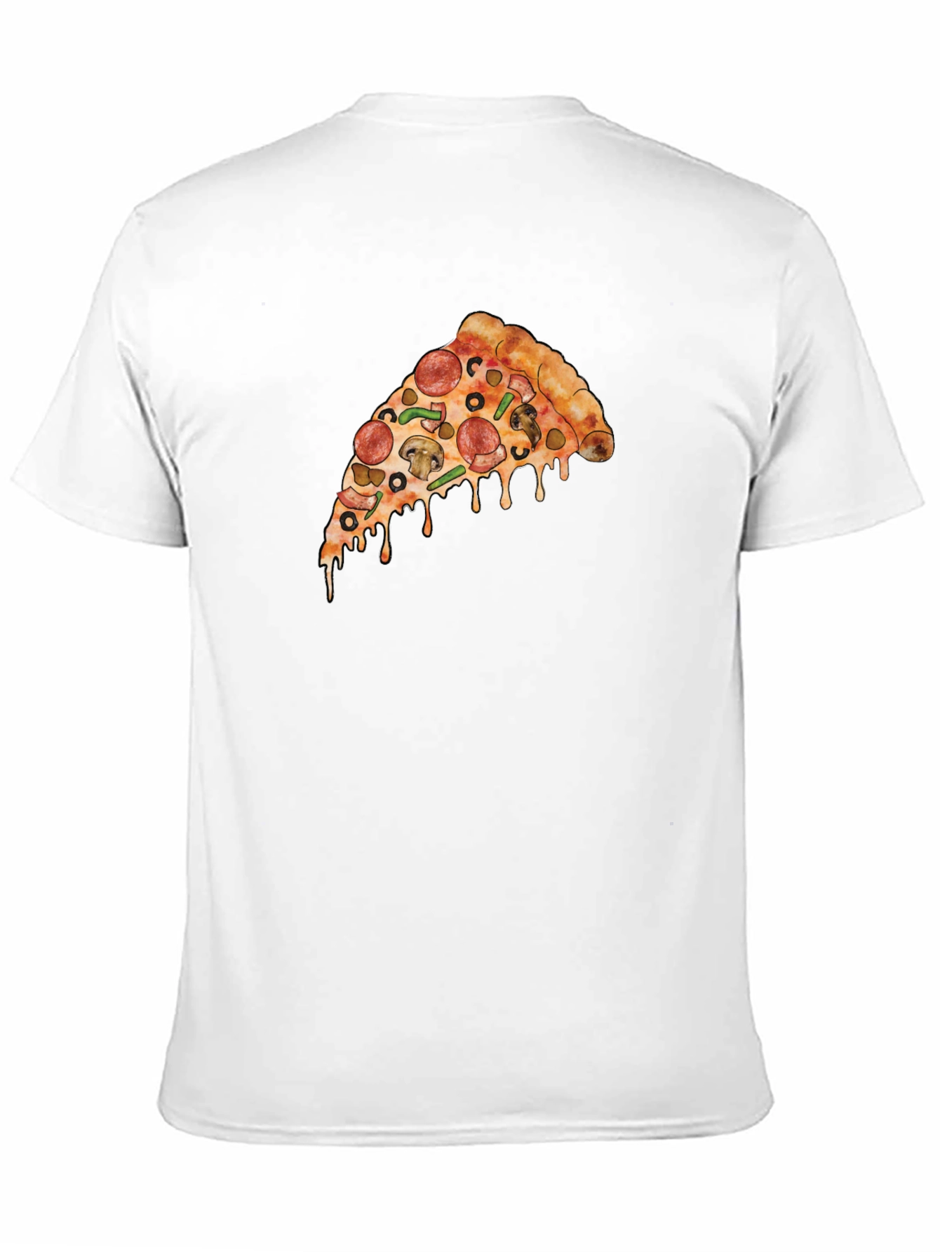 Pizza Slice Graphic T-Shirt - Casual Black Tee