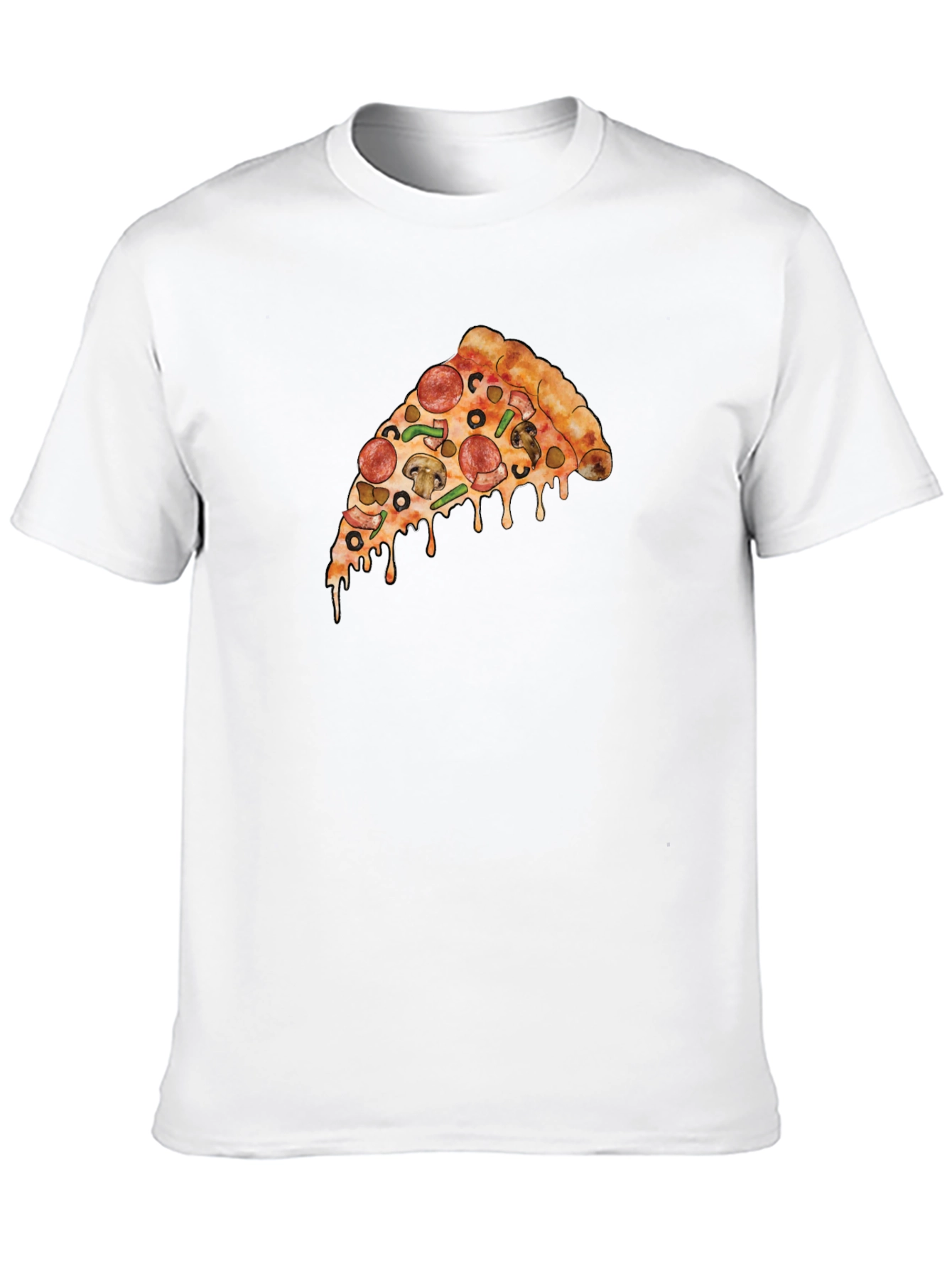 Pizza Slice Graphic T-Shirt - Casual Black Tee
