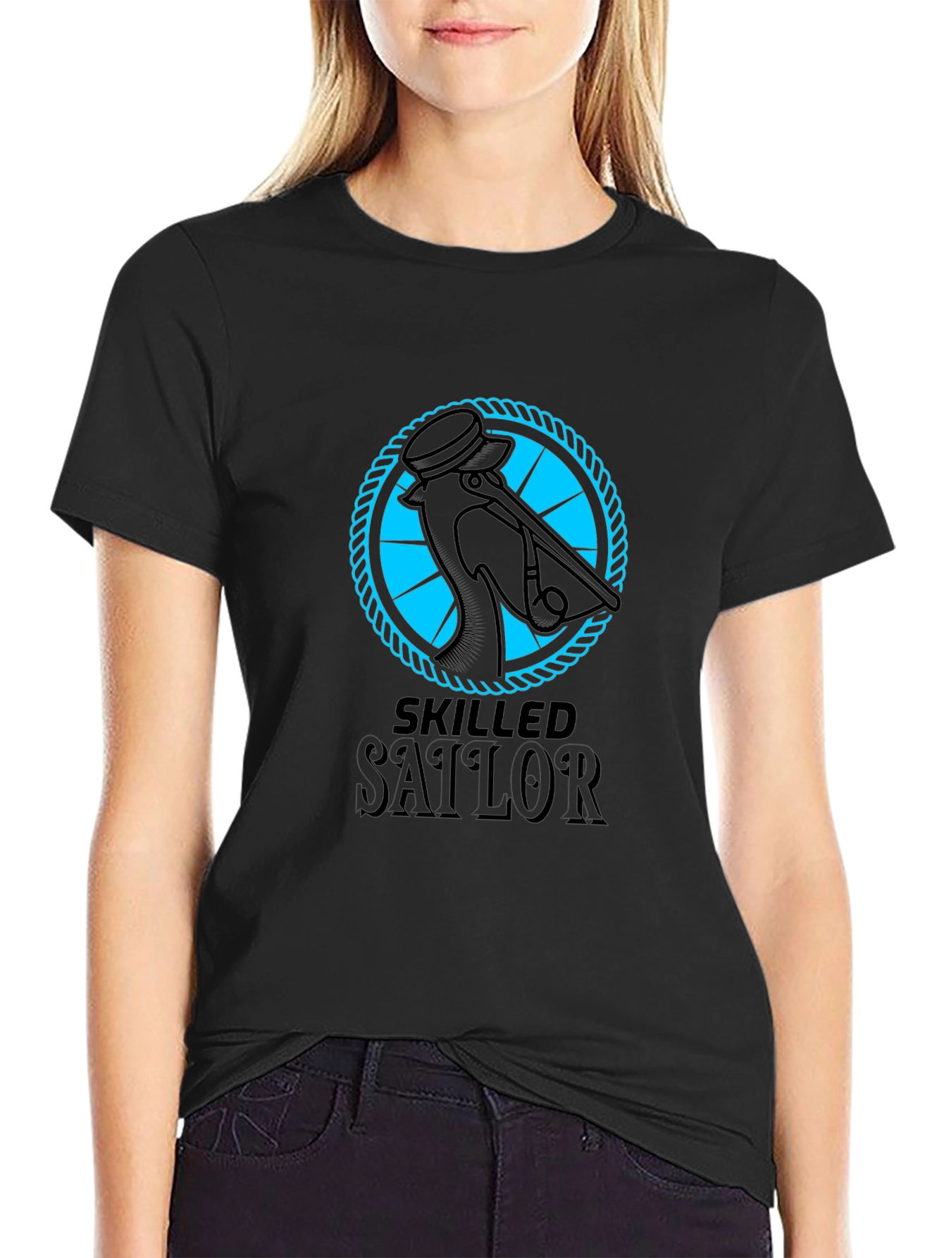 Skilled Sailor Graphic Tee - Black