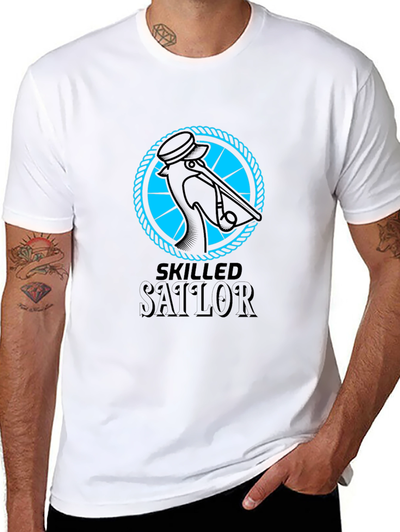 Skilled Sailor Graphic Tee - Black