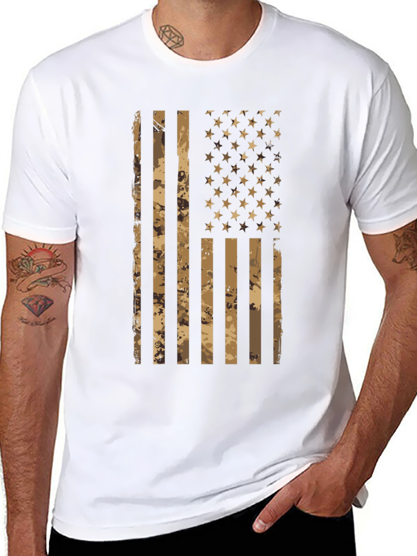 Camouflage American Flag T-Shirt - Patriot Pride