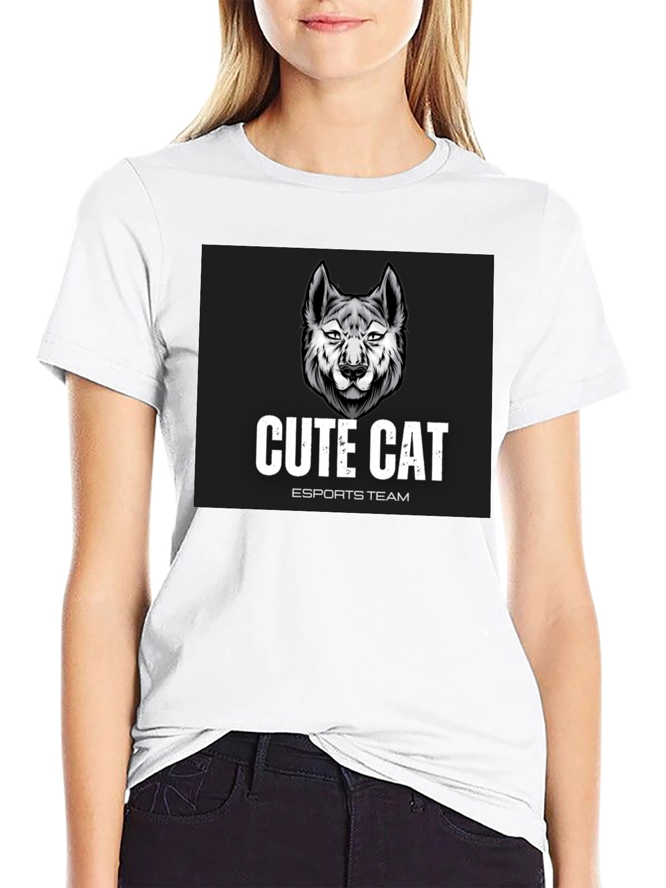 Cute Cat Esports Team Graphic T-Shirt