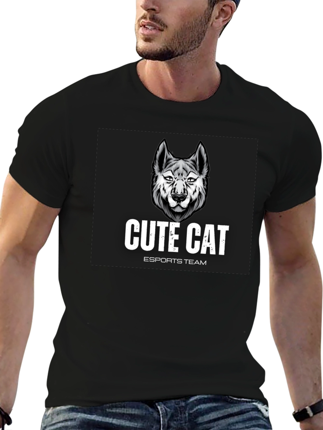 Cute Cat Esports Team Graphic T-Shirt