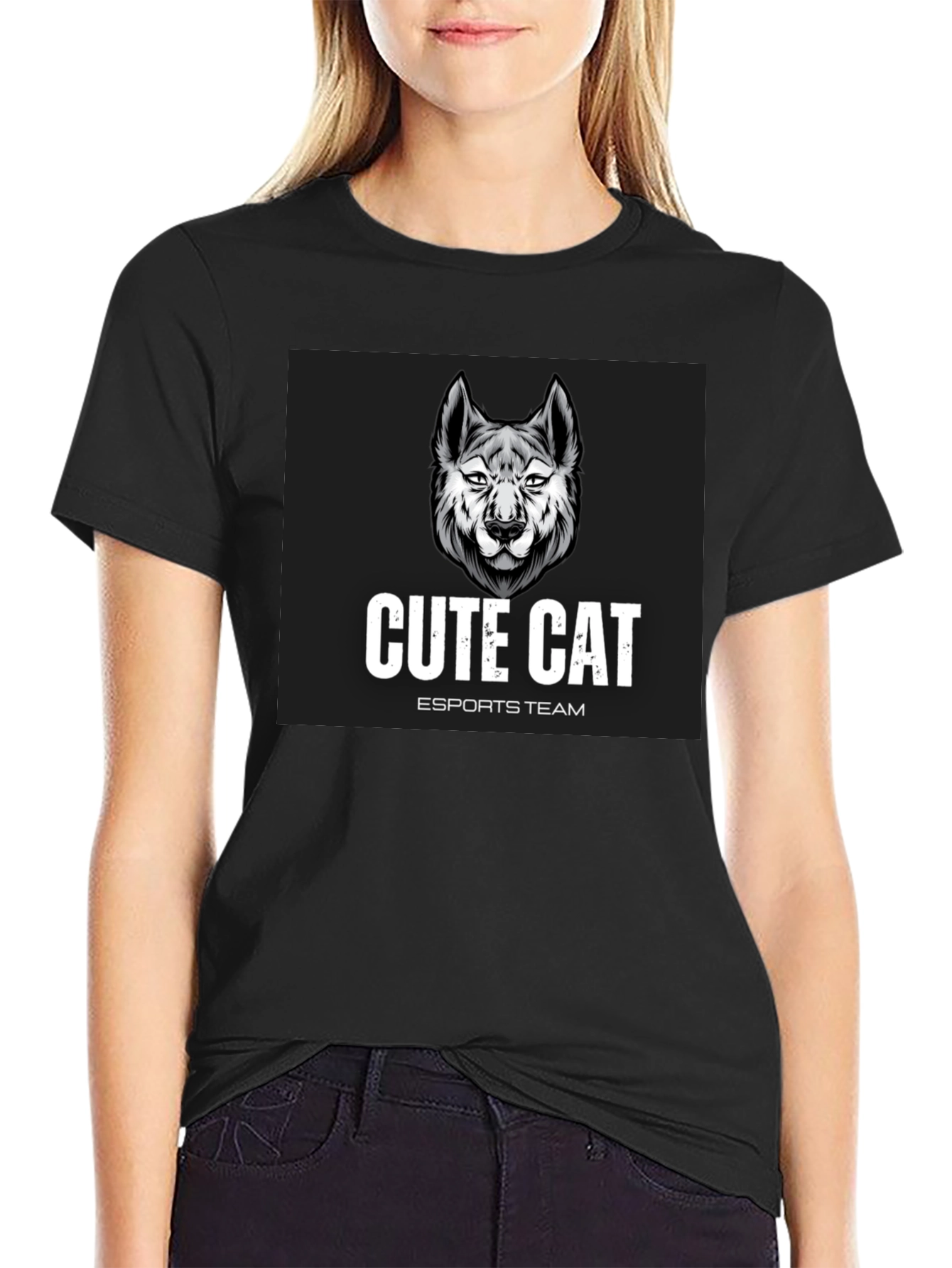 Cute Cat Esports Team Graphic T-Shirt