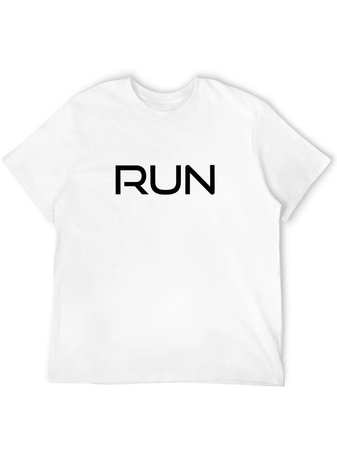 Mens Black RUN Graphic Tee - Athletic Fit