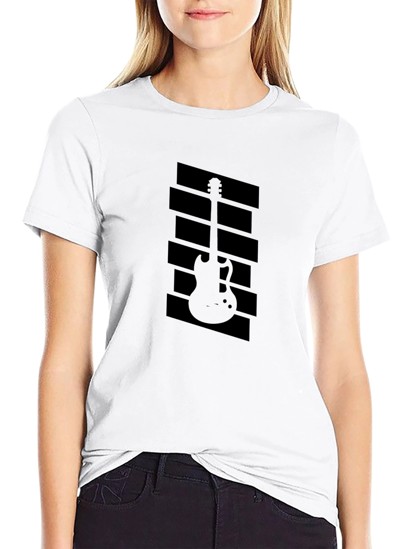 Guitar Graphic Black T-Shirt - Musician Style
