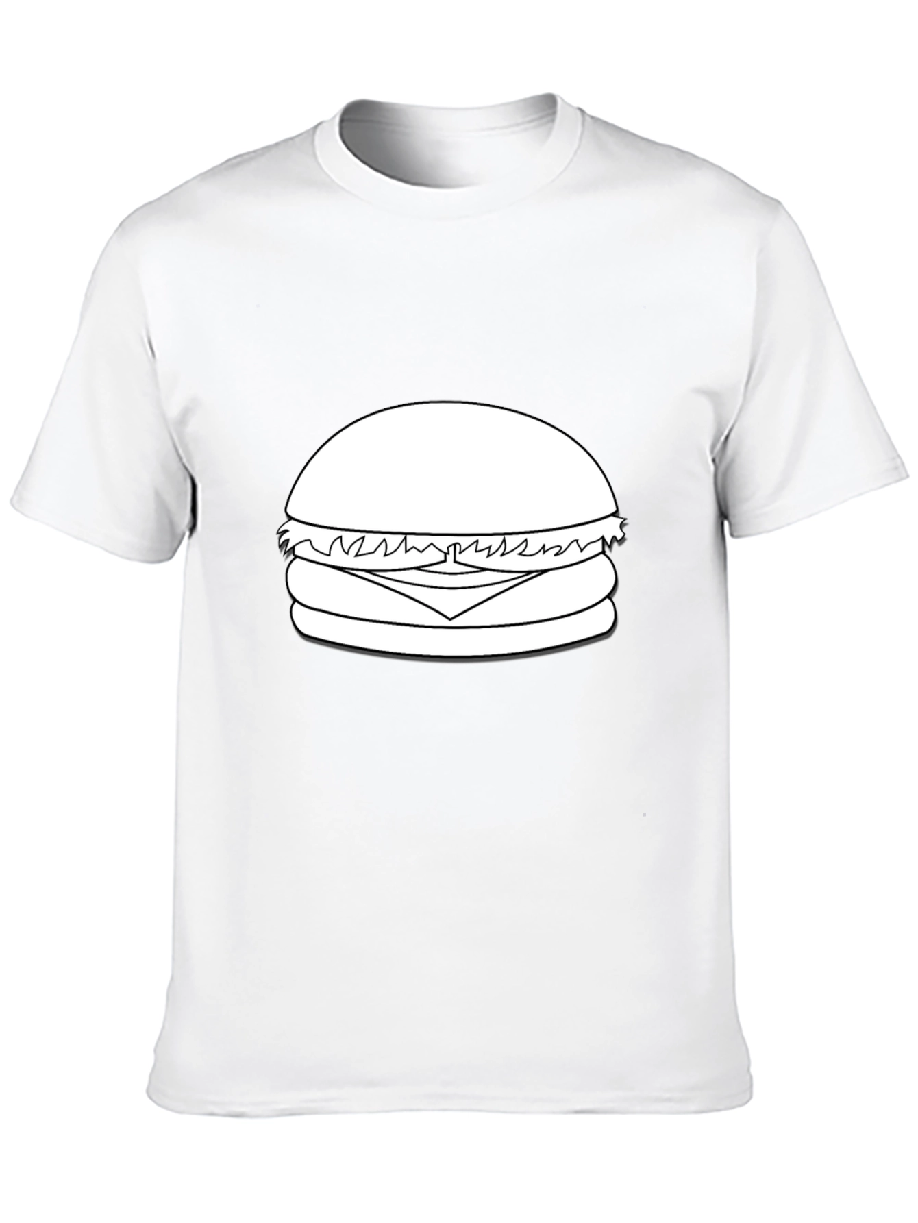 Burger Graphic Tee - Black Cotton T-Shirt
