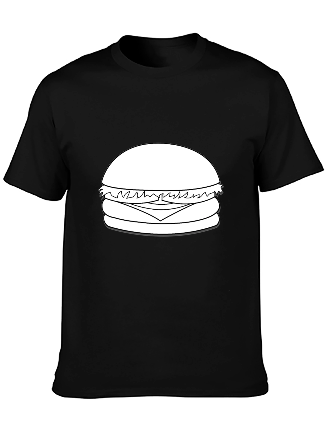 Burger Graphic Tee - Black Cotton T-Shirt