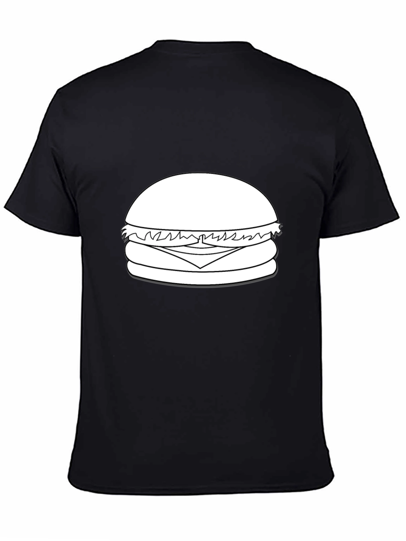 Burger Graphic Tee - Black Cotton T-Shirt