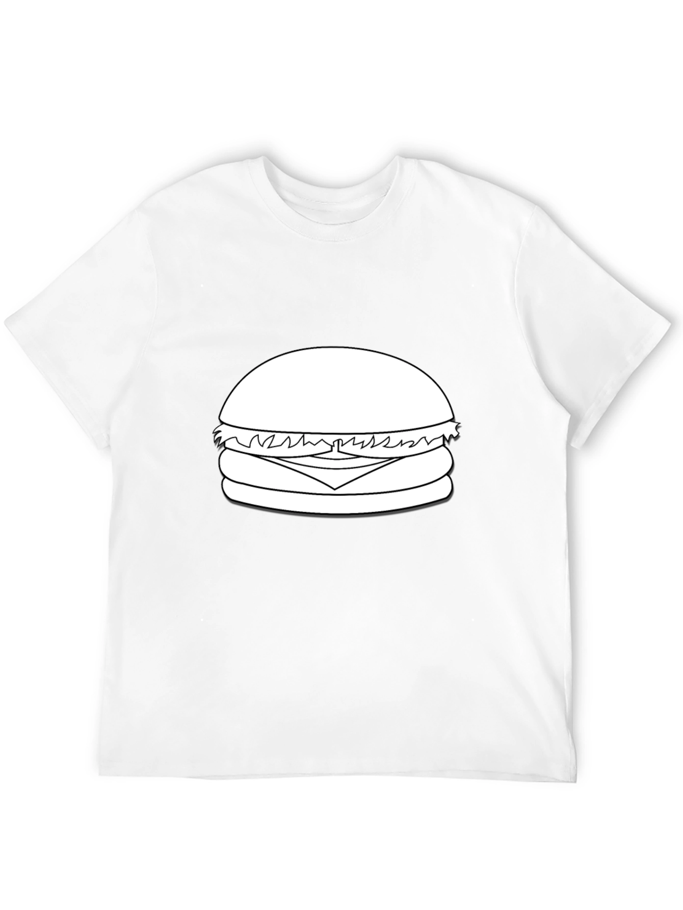Burger Graphic Tee - Black Cotton T-Shirt