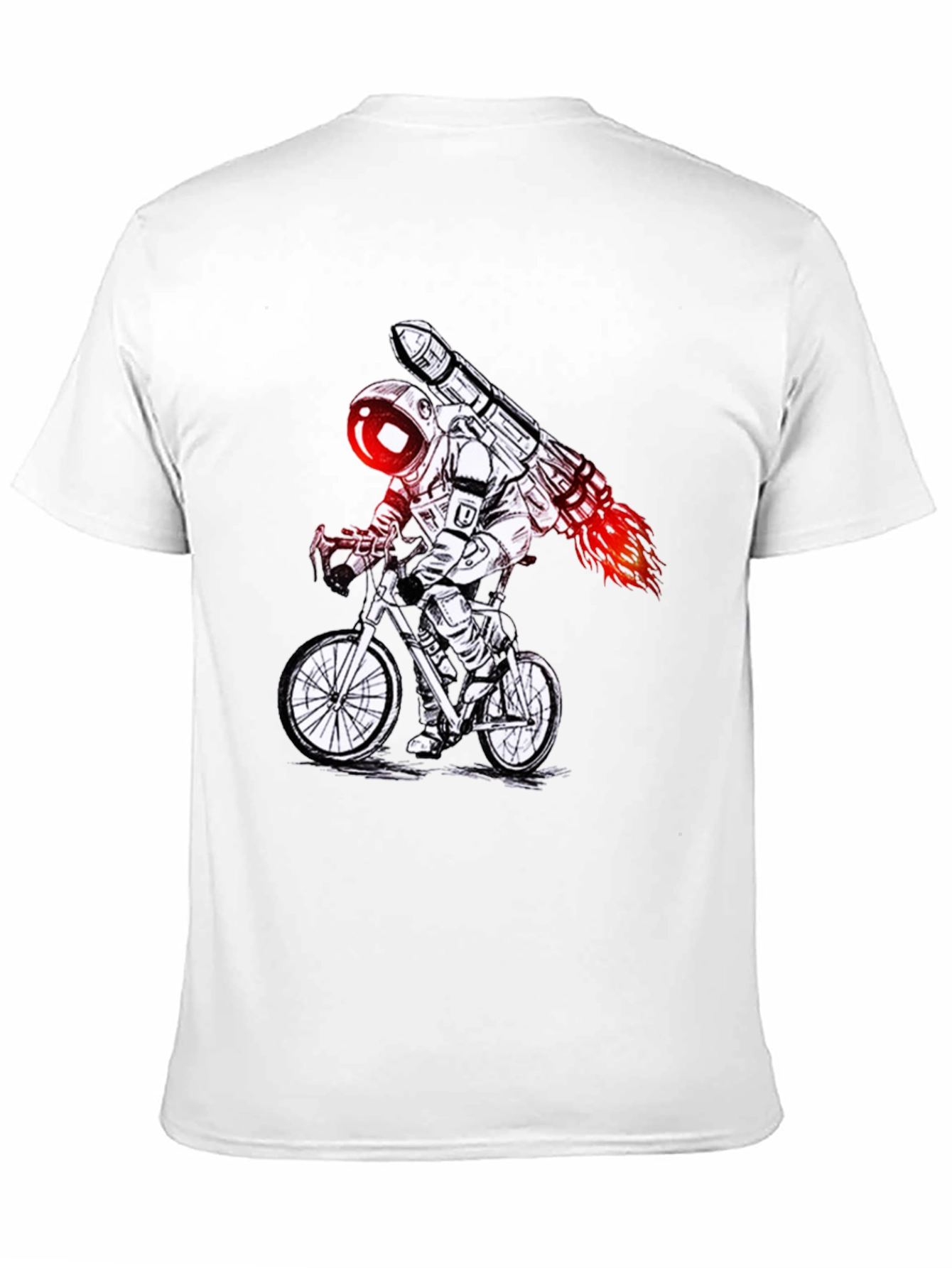 Astronaut Rocket Bike T-Shirt - Black Graphic Tee