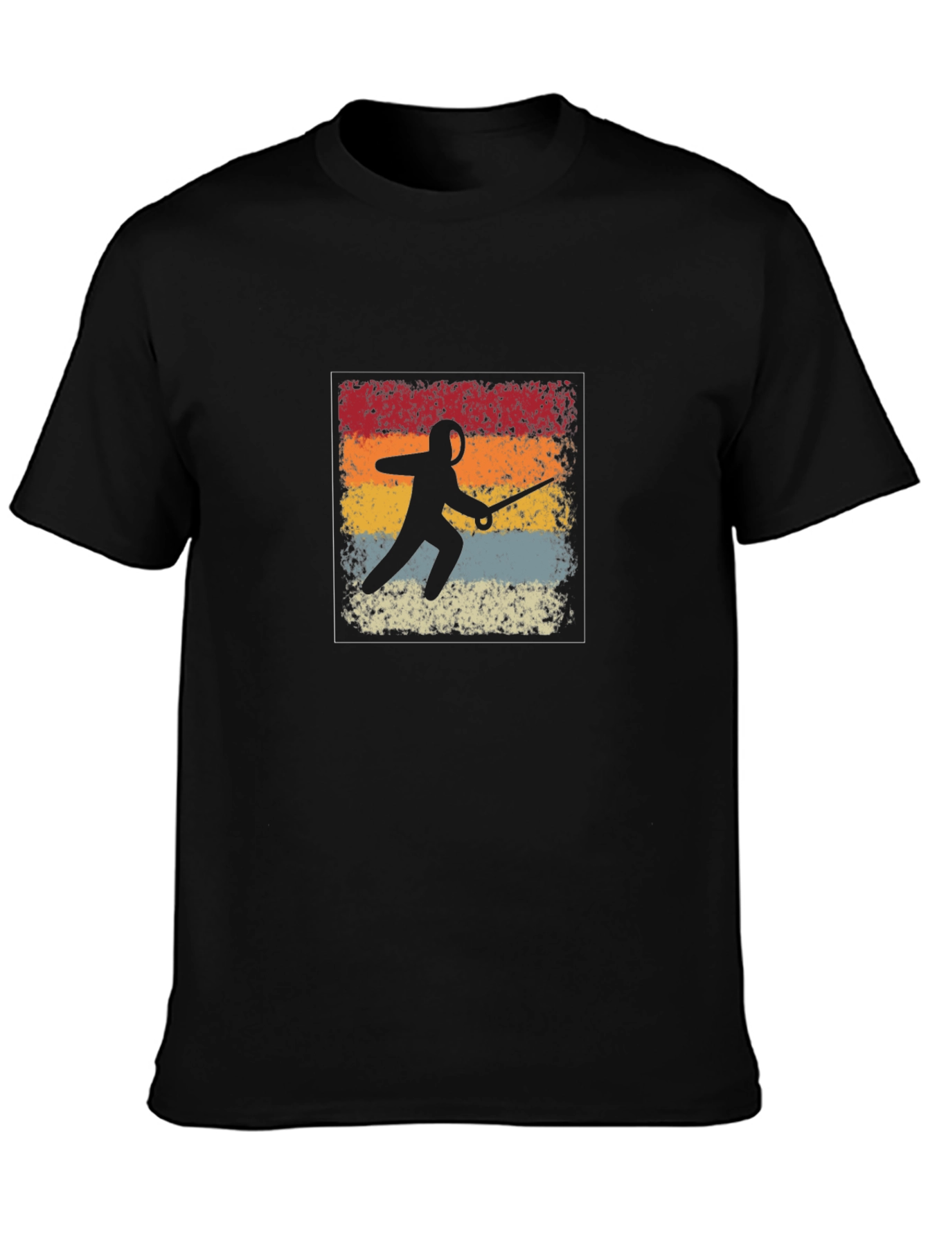 Retro Fencing Silhouette Graphic T-Shirt