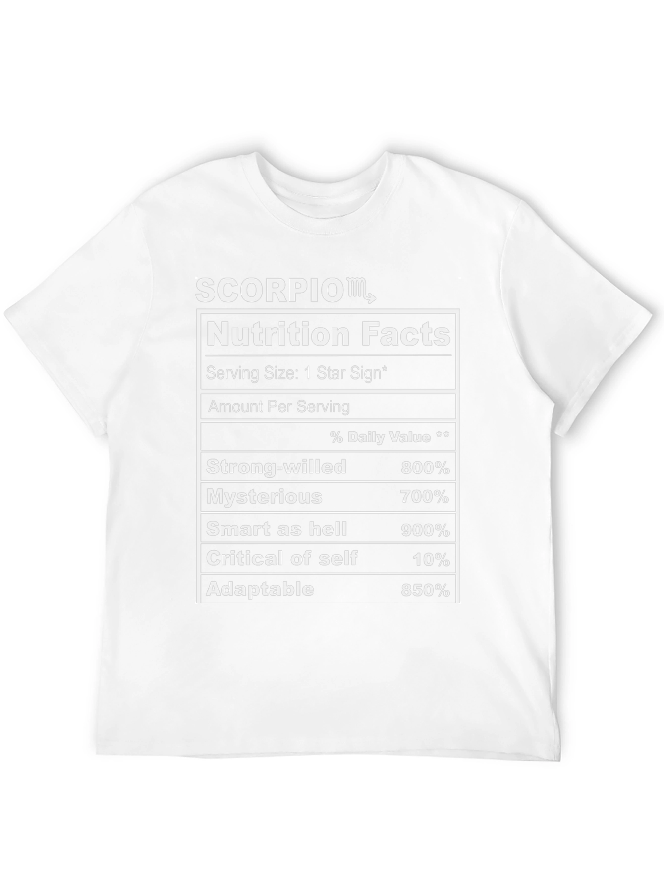 Scorpio Nutrition Facts Zodiac T-Shirt