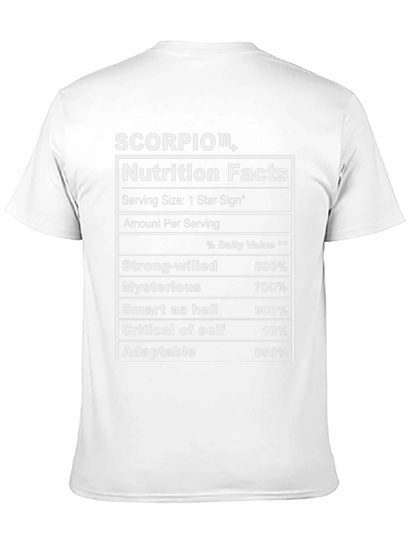 Scorpio Nutrition Facts Zodiac T-Shirt