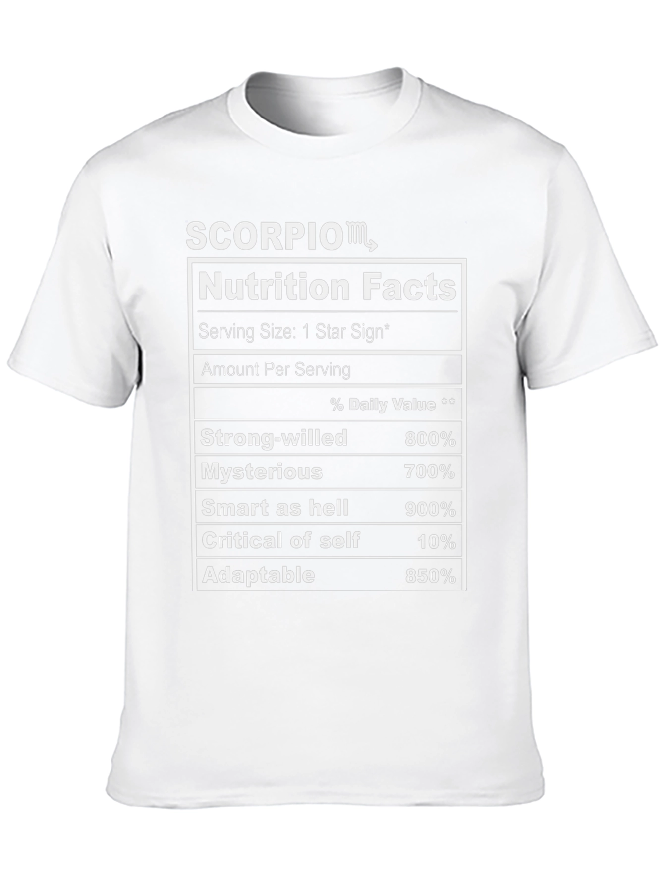 Scorpio Nutrition Facts Zodiac T-Shirt