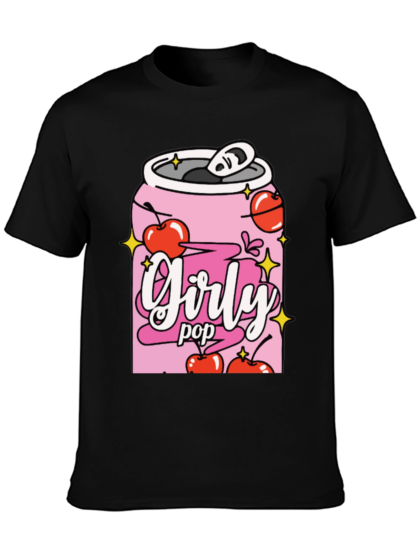 Girly Pop Black Graphic Tee